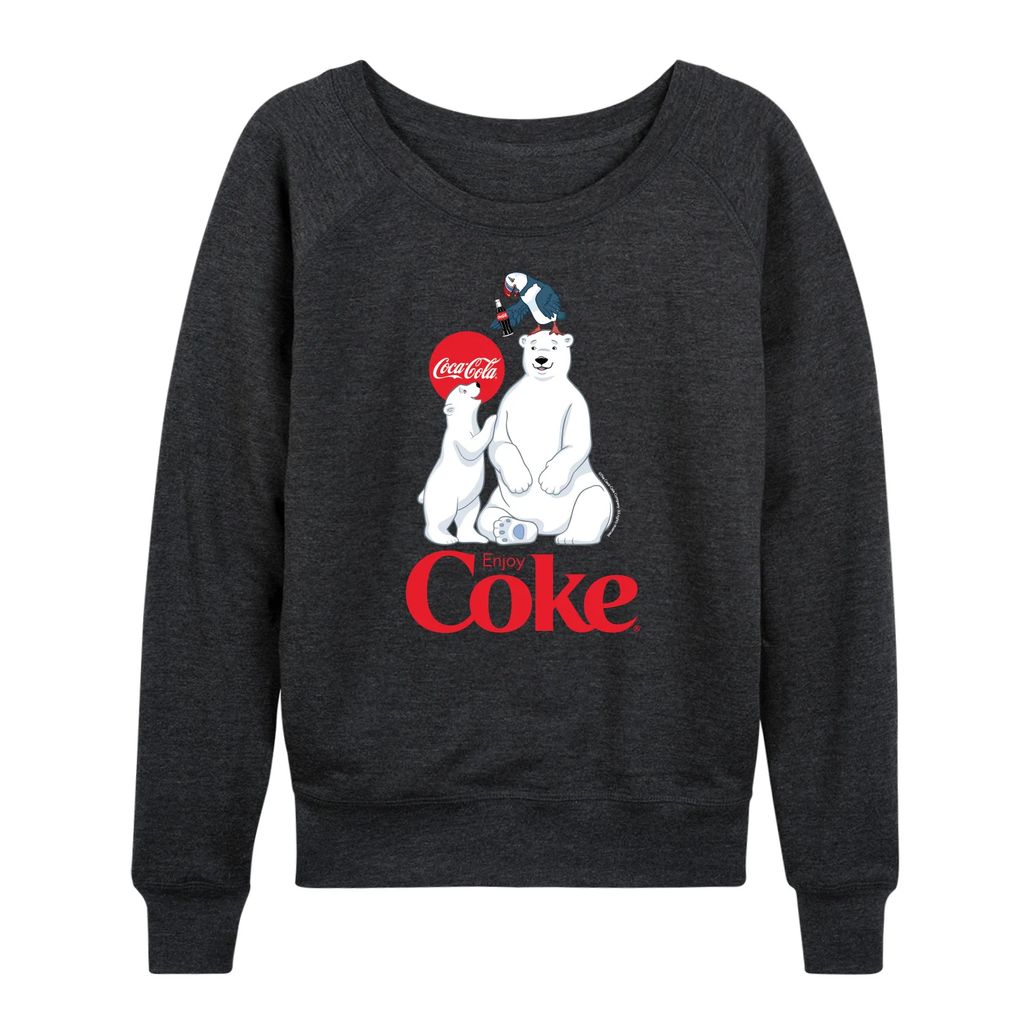 Coca-Cola - Polar Bears And Puffin - Women's French Terry Long Sleeve Pullover - Image 2
