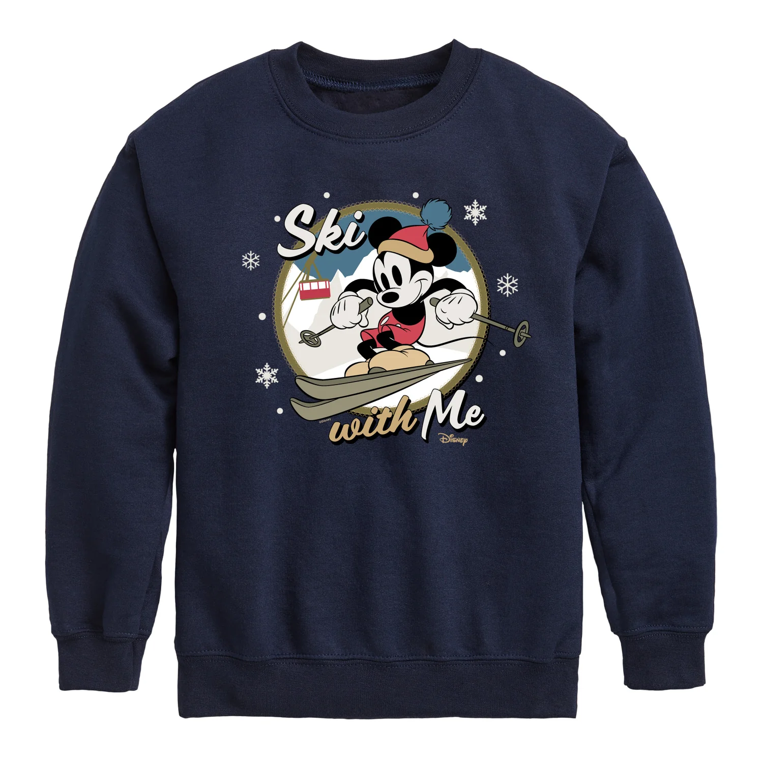 Disney - Ski With Me - Toddler & Youth Crewneck Fleece Sweatshirt