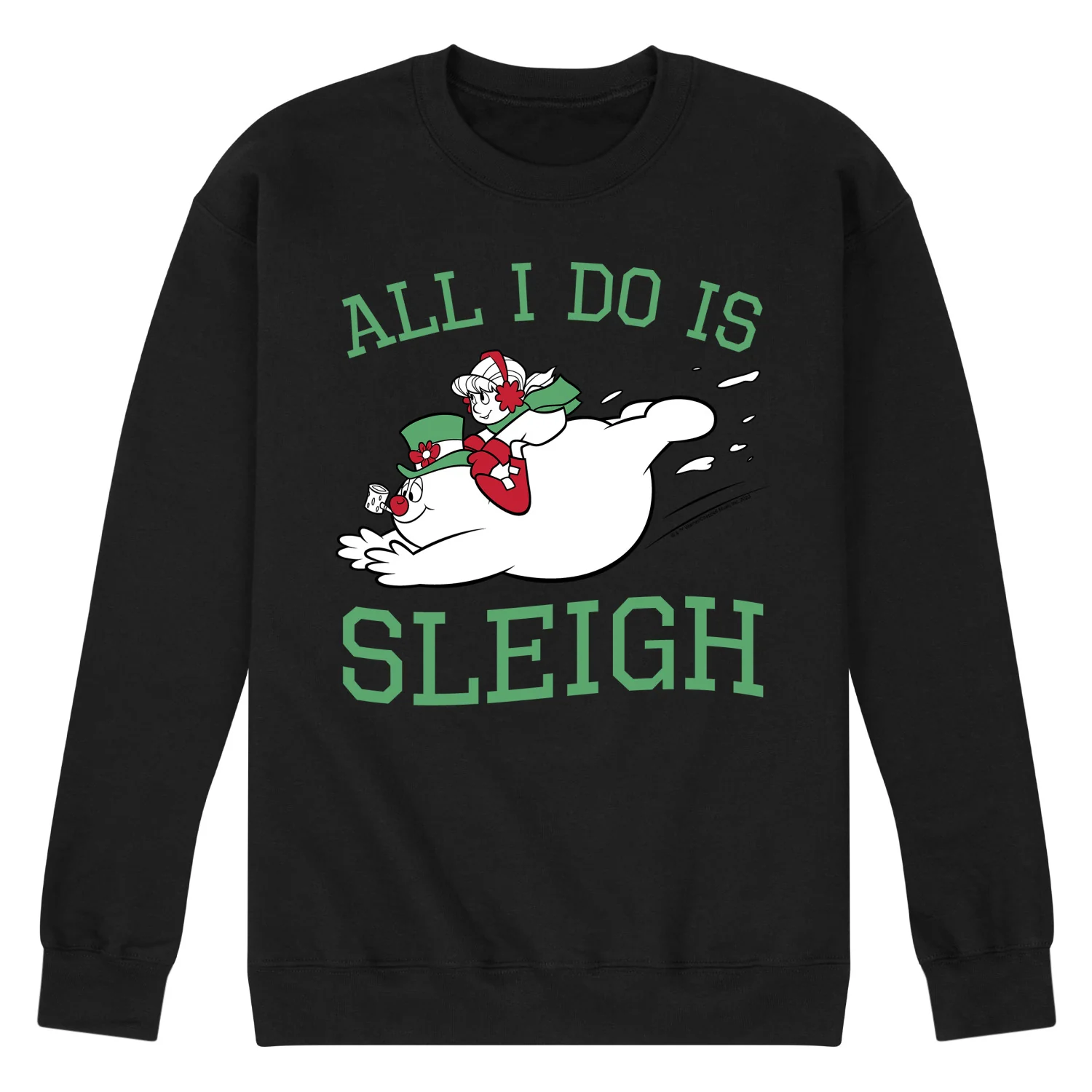 Frosty The Snowman - Christmas - All I Do Is Sleigh - Men's Crew Neck Fleece Pullover - Image 2