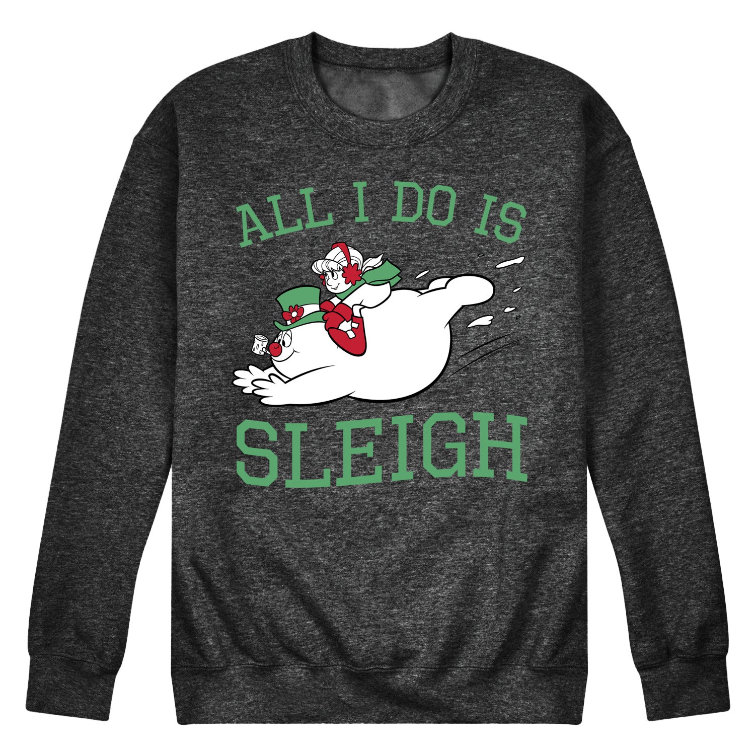 Frosty The Snowman - Christmas - All I Do Is Sleigh - Men's Crew Neck Fleece Pullover - Image 3