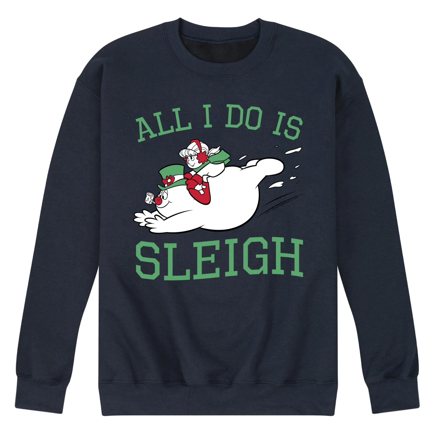 Frosty The Snowman - Christmas - All I Do Is Sleigh - Men's Crew Neck Fleece Pullover - Image 4