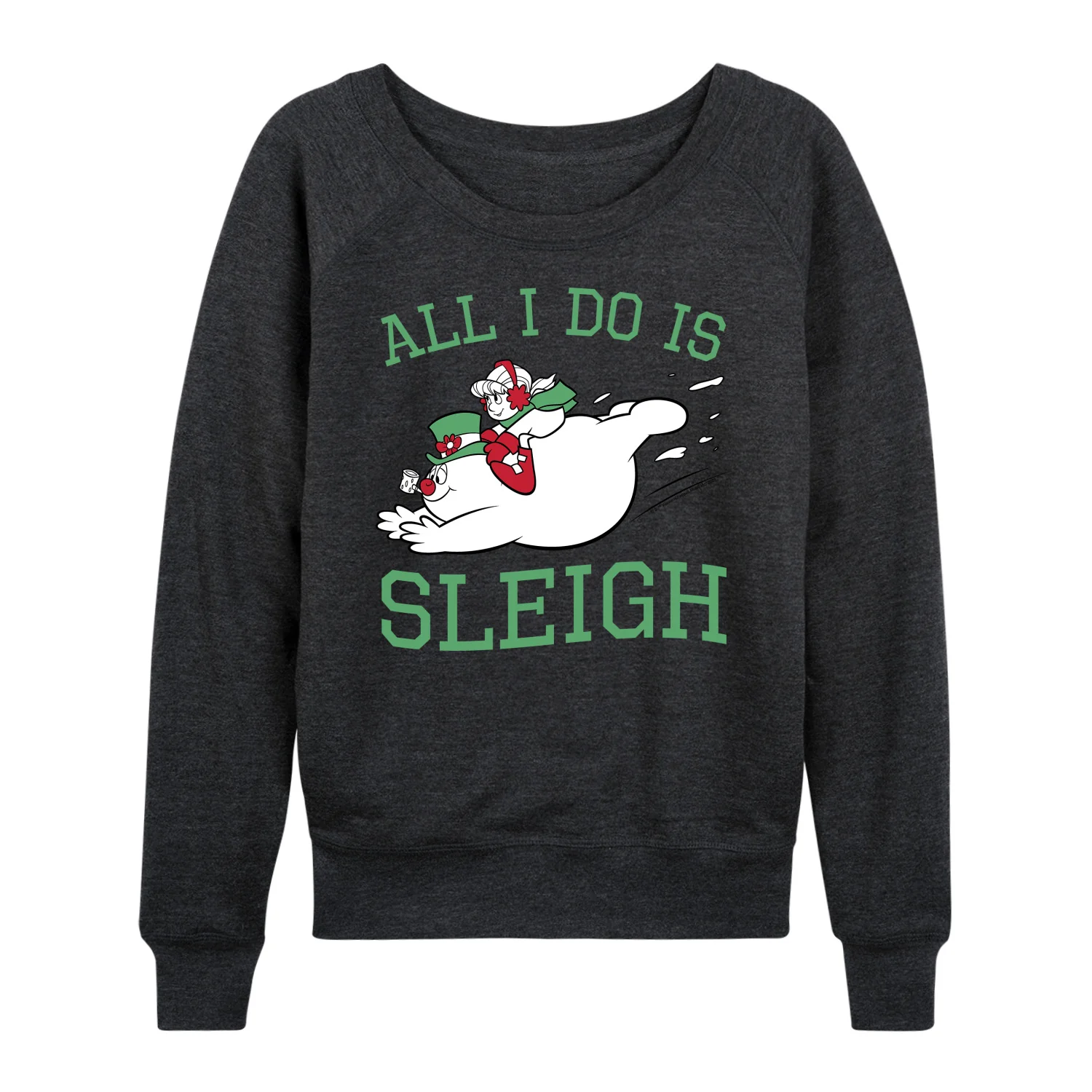 Frosty The Snowman - Christmas - All I Do Is Sleigh - Women's Lightweight French Terry Long Sleeve Shirt - Image 2