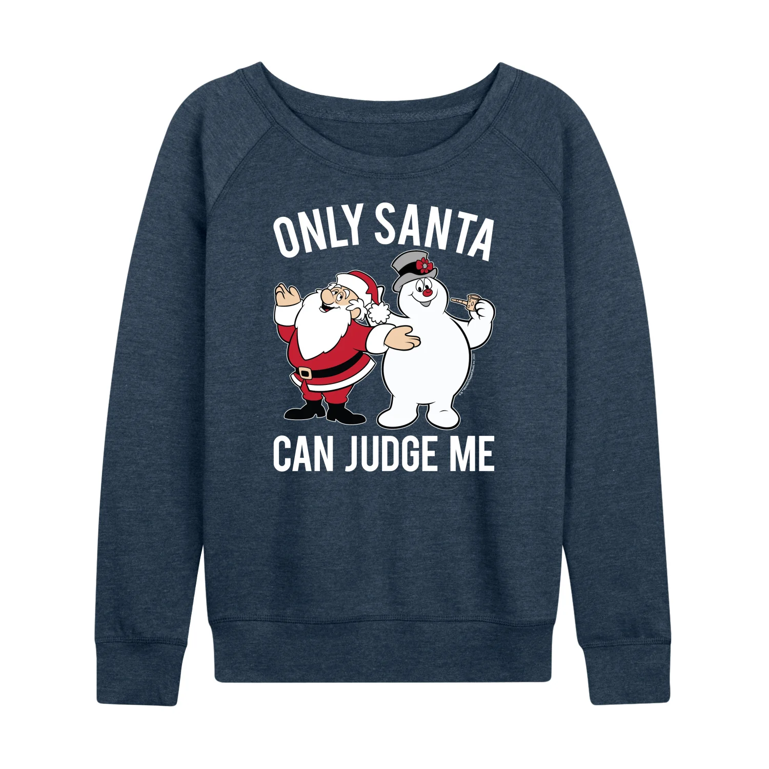 Frosty The Snowman - Christmas - Only Santa Can Judge Me - Women's Lightweight French Terry Long Sleeve Shirt - Image 2