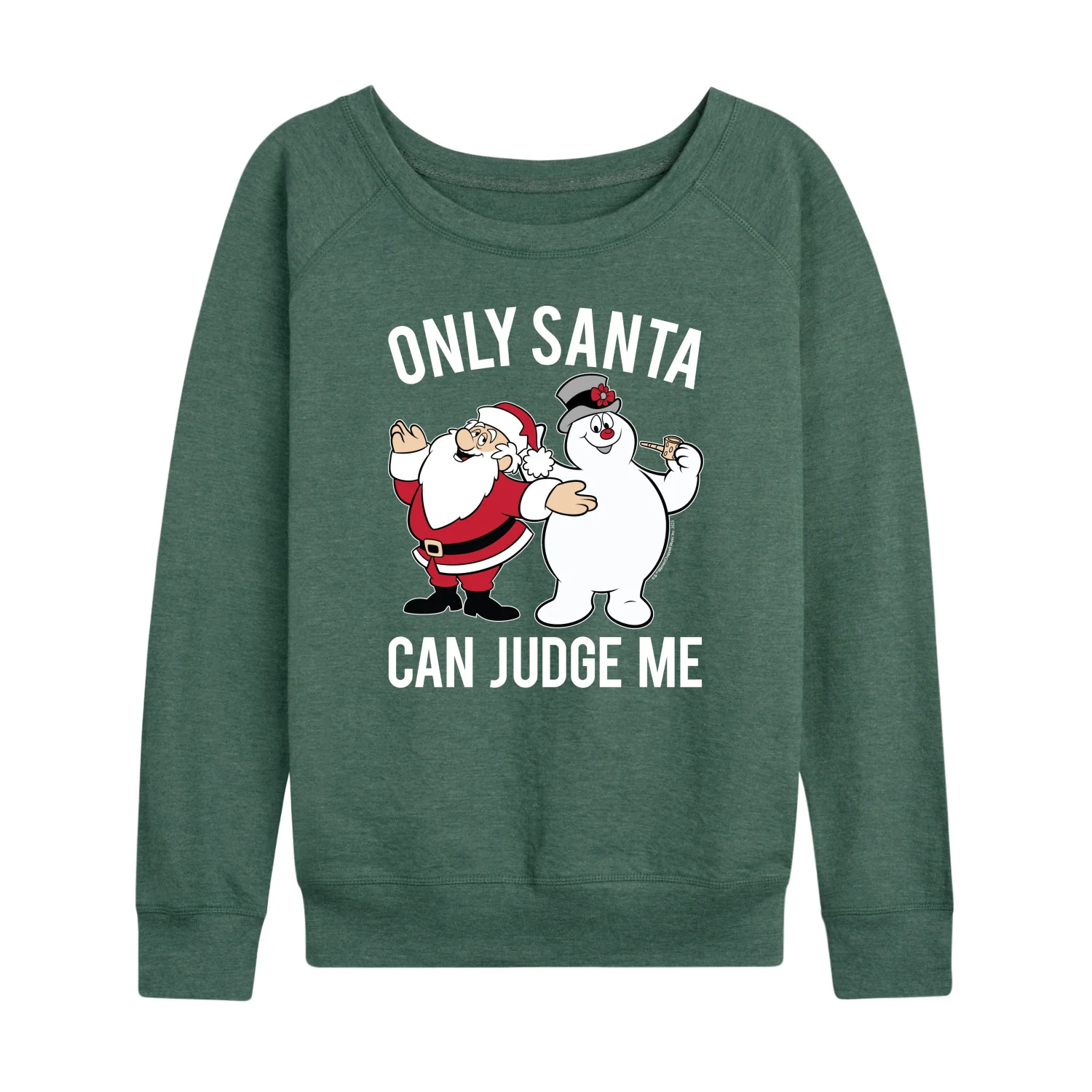 Frosty The Snowman - Christmas - Only Santa Can Judge Me - Women's Lightweight French Terry Long Sleeve Shirt - Image 3
