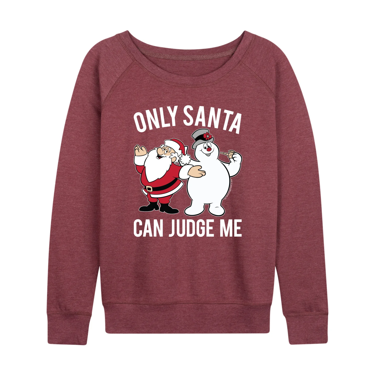 Frosty The Snowman - Christmas - Only Santa Can Judge Me - Women's Lightweight French Terry Long Sleeve Shirt - Image 4