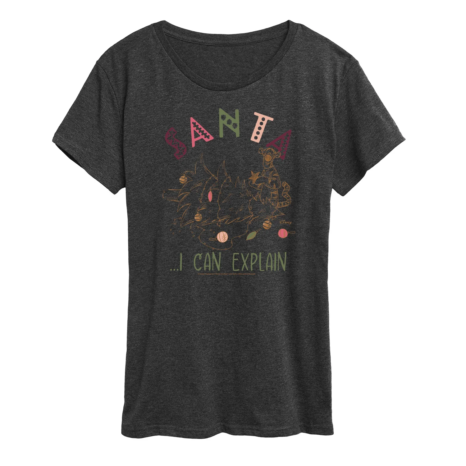 Disney Winnie The Pooh - Christmas Tigger - Santa, I Can Explain - Women's Short Sleeve Graphic T-Shirt - Image 3