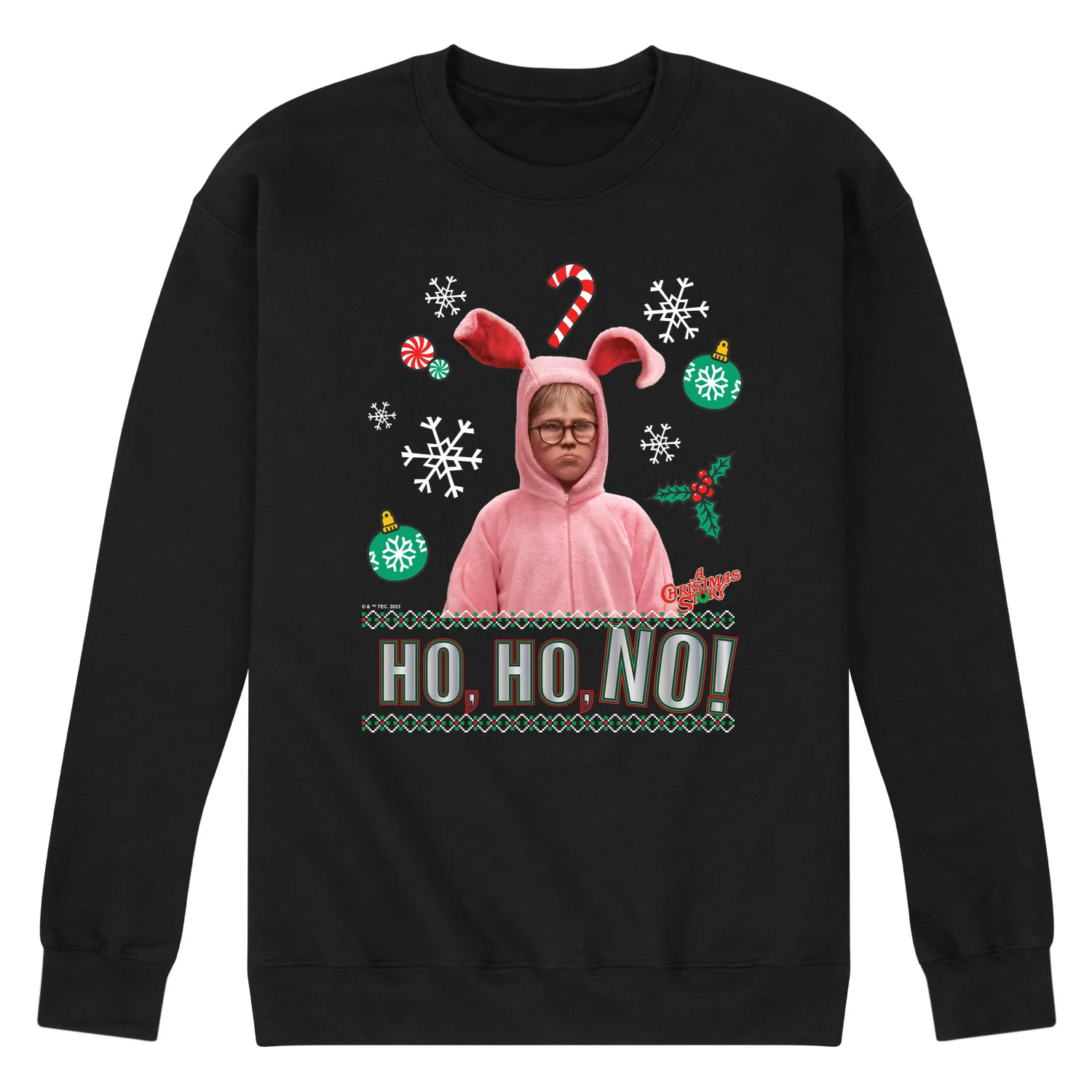 A Christmas Story - Ho Ho No Pink Bunny Suit - Men's Crew Neck Fleece Pullover - Image 2