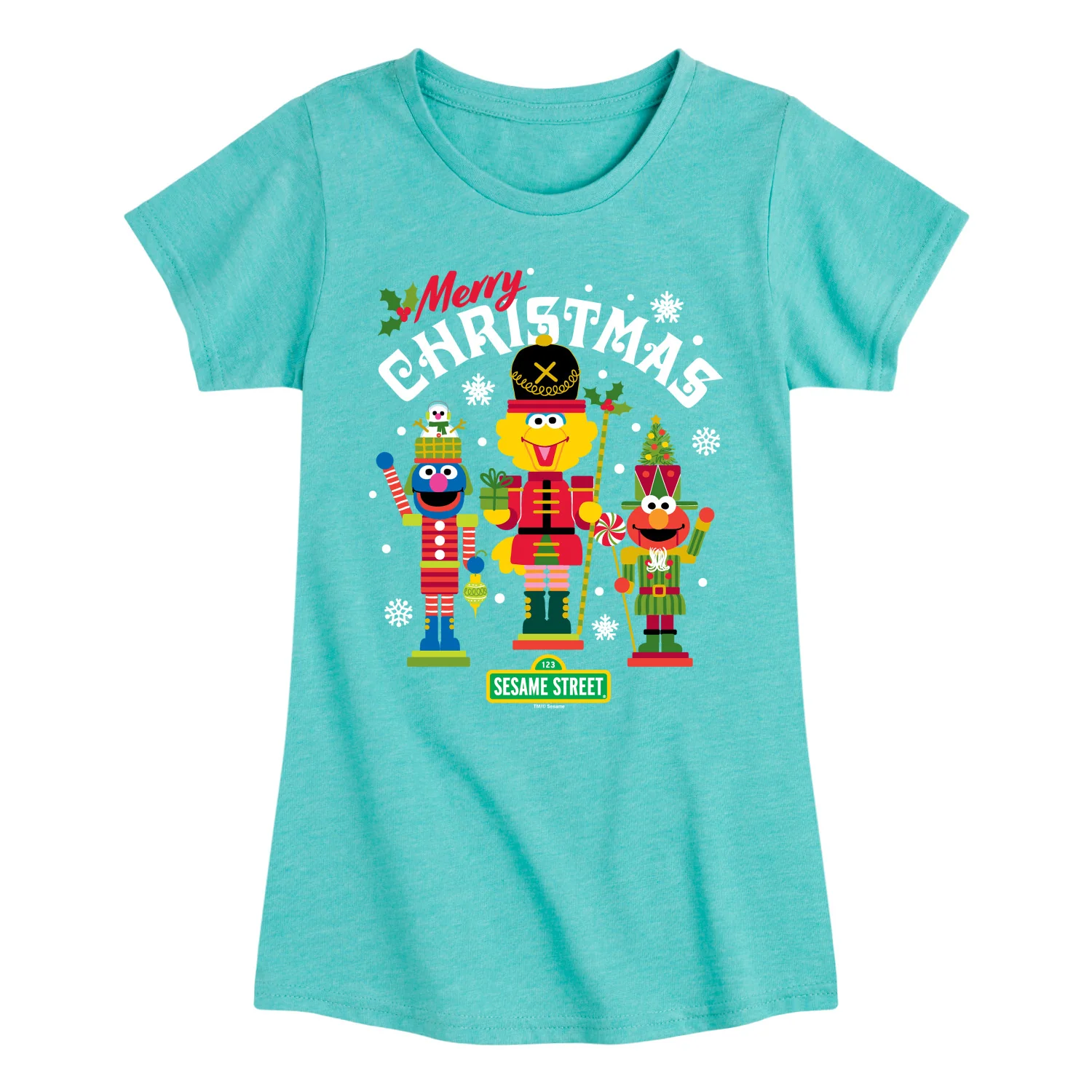 Sesame Street - Merry Christmas - Youth Girls Short Sleeve T-shirt - Image 2