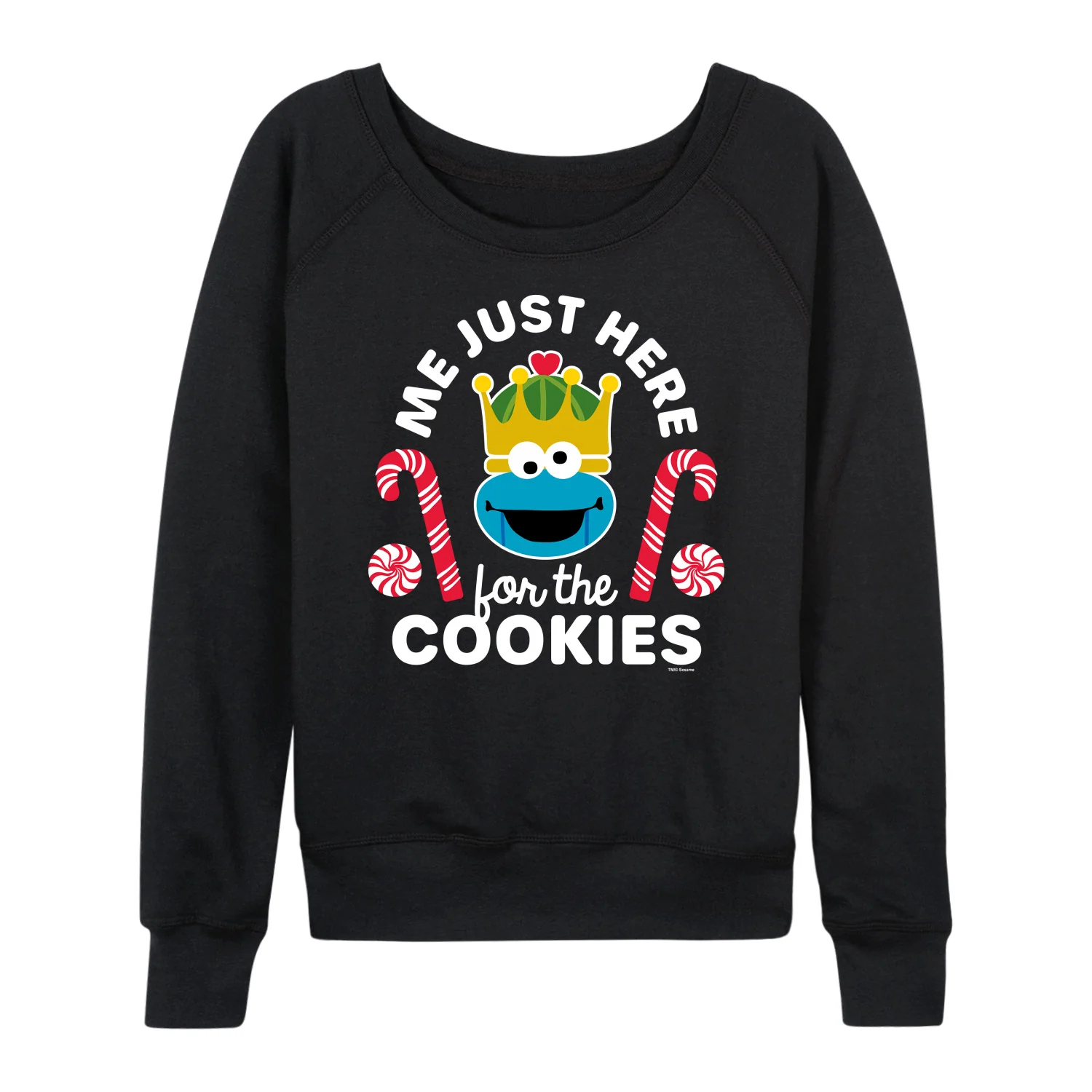 Sesame Street - Just Here for the Cookies - Women's French Terry Long Sleeve Pullover