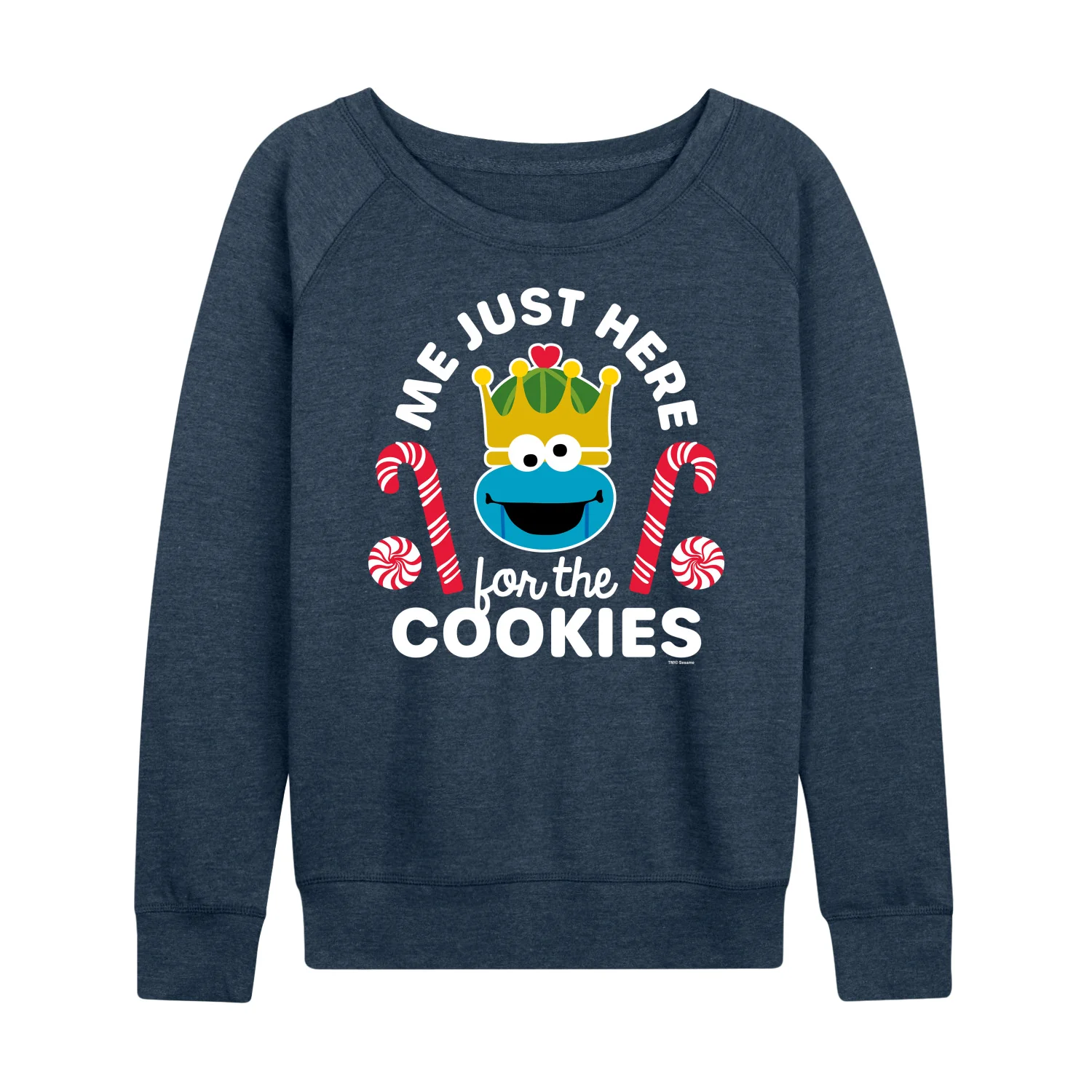 Sesame Street - Just Here for the Cookies - Women's French Terry Long Sleeve Pullover - Image 3