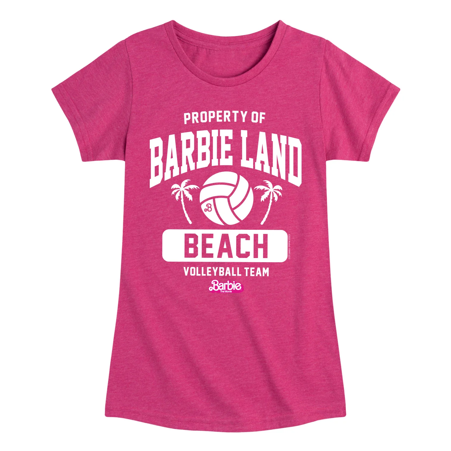 Barbie - Property of Barbie Land Beach Volleyball Team - Toddler & Youth Girls Short Sleeve Graphic T-Shirt - Image 3