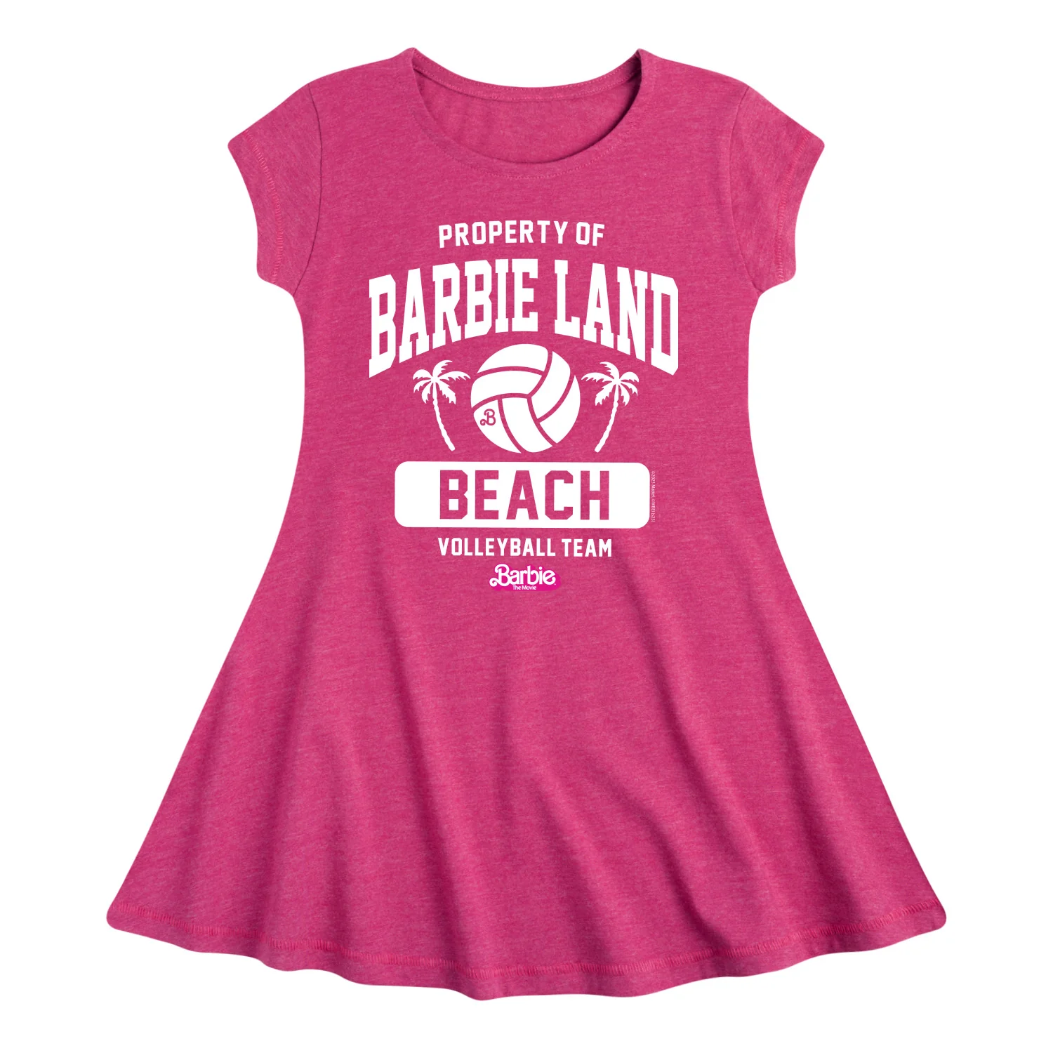 Barbie - Property of Barbie Land Beach Volleyball Team - Toddler & Youth Girls Fit & Flare Dress - Image 2