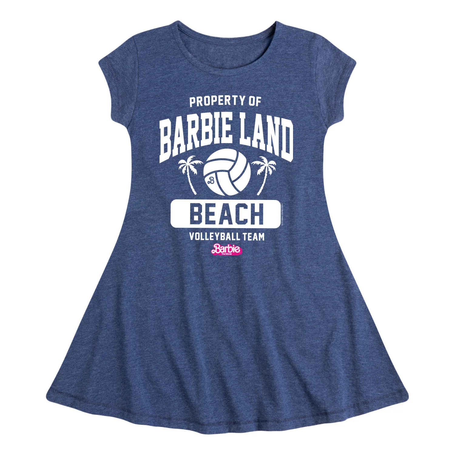 Barbie - Property of Barbie Land Beach Volleyball Team - Toddler & Youth Girls Fit & Flare Dress - Image 3