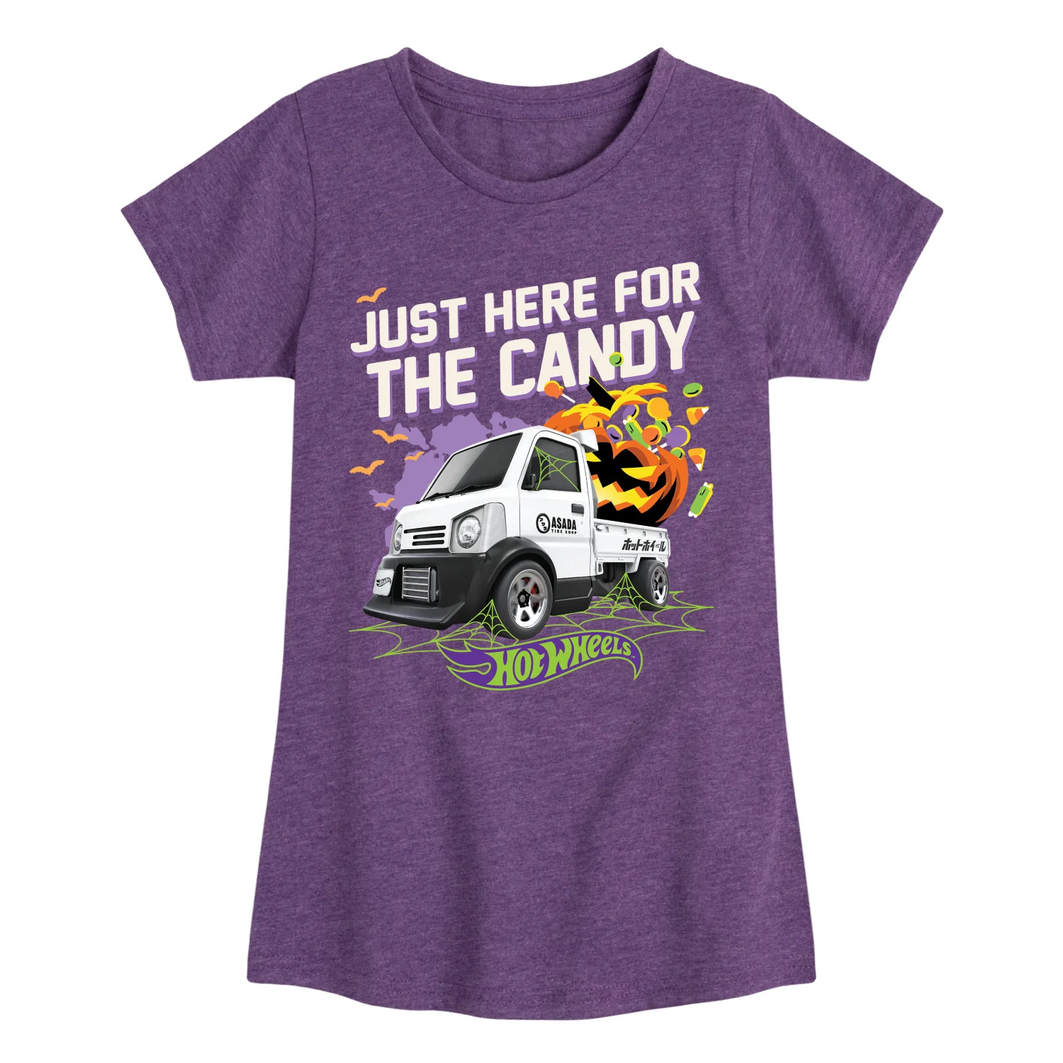Hot Wheels - Halloween - Just Here For The Candy - Toddler & Youth Girls Short Sleeve Graphic T-Shirt - Image 3