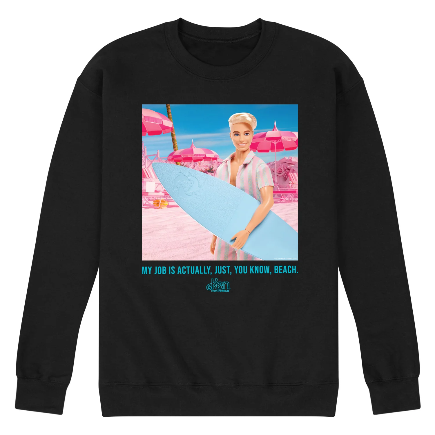 Barbie The Movie - Ken My Job Is Beach - Men's Crew Neck Fleece Pullover