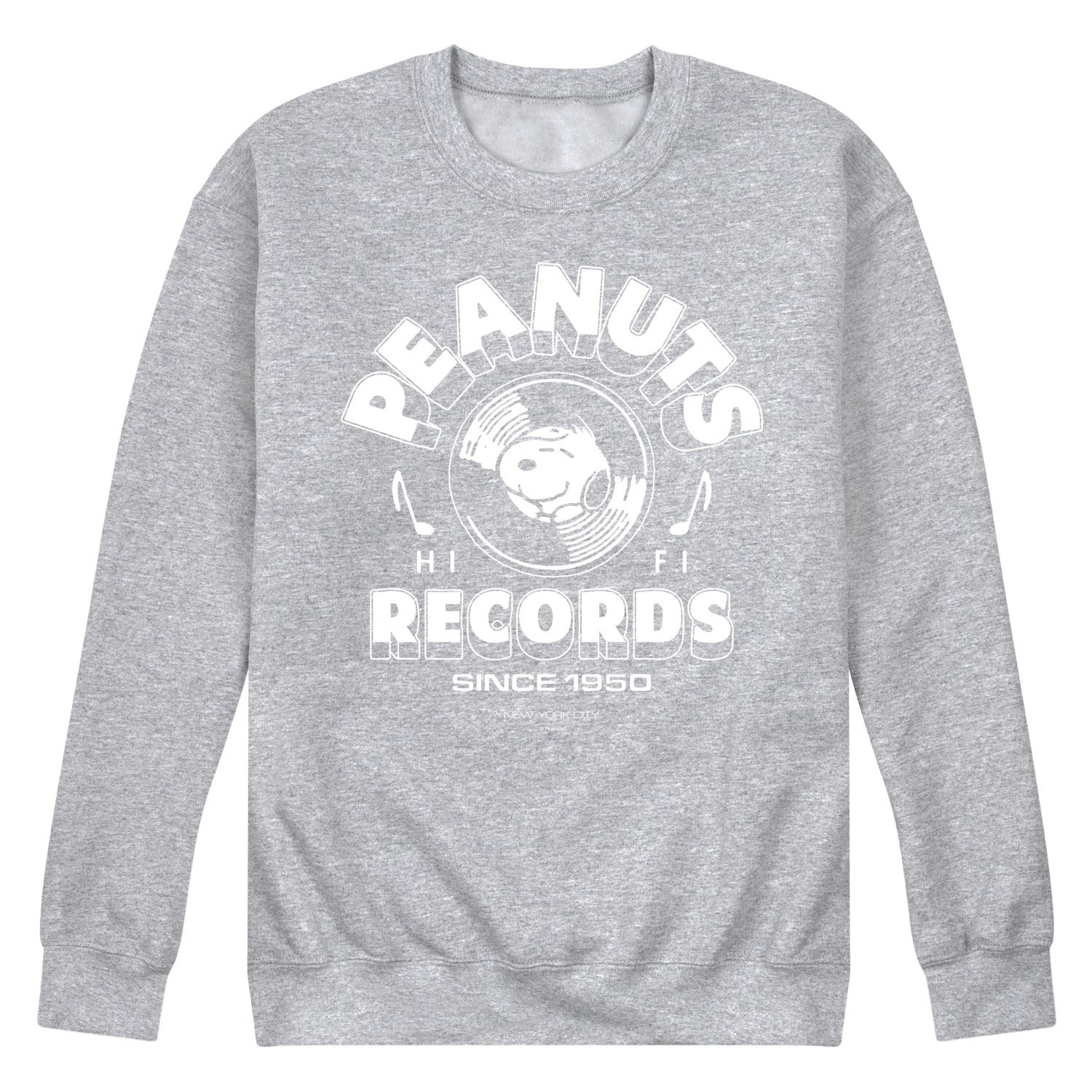 Peanuts - Vinyl Records - Men's Crew Fleece Sweatshirt