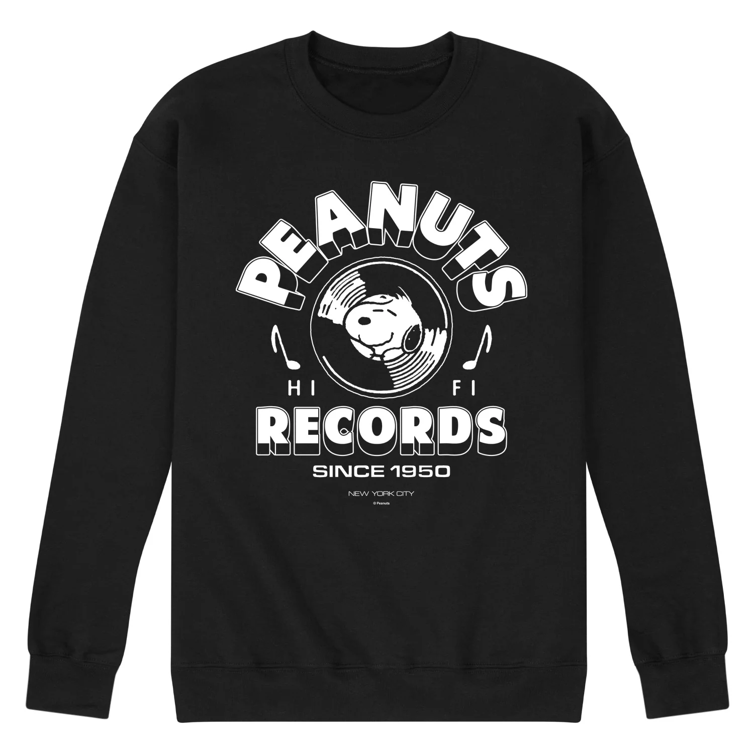 Peanuts - Vinyl Records - Men's Crew Fleece Sweatshirt - Image 2