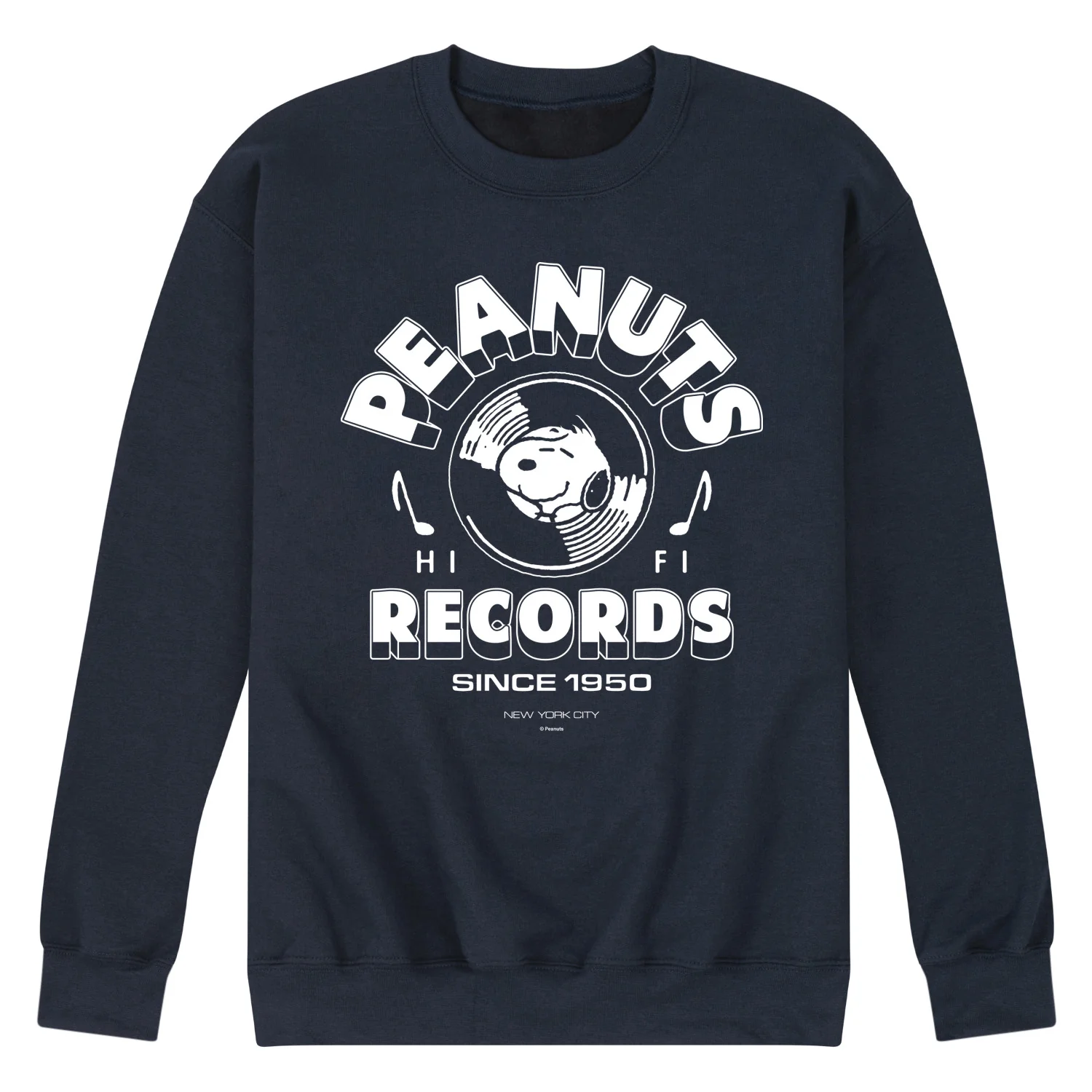 Peanuts - Vinyl Records - Men's Crew Fleece Sweatshirt - Image 3