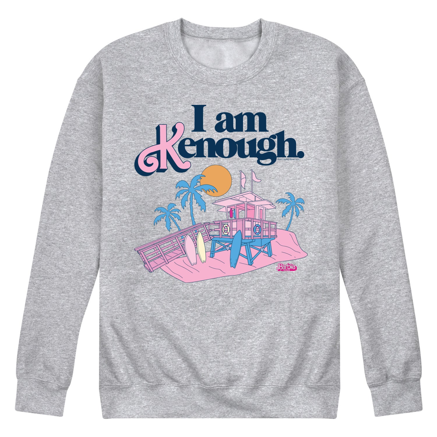 Barbie The Movie - I Am Kenough Lifeguard Stand - Men's Crew Neck Fleece Pullover