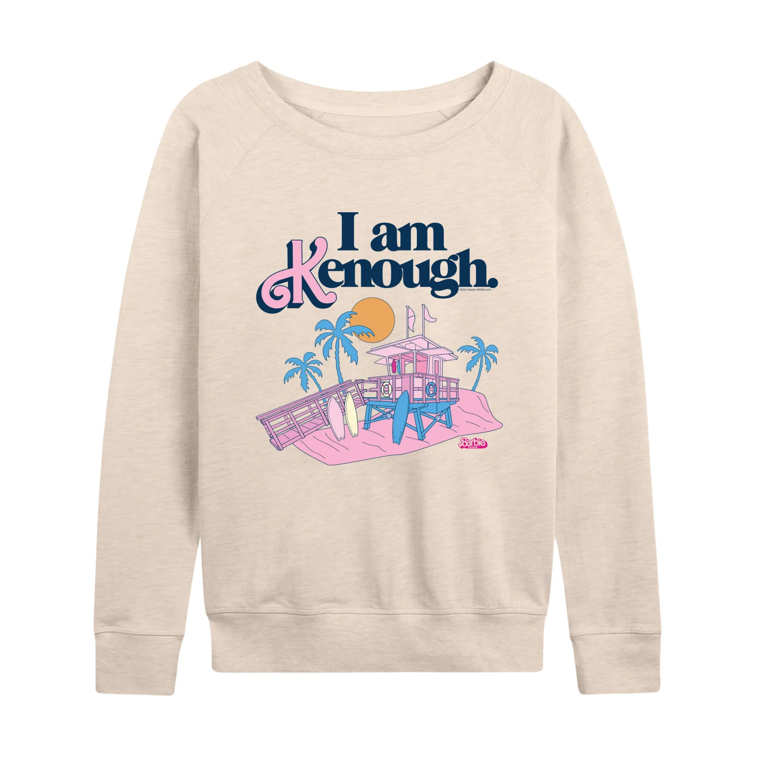 Barbie The Movie - I Am Kenough Lifeguard Stand - Women's Lightweight French Terry Long Sleeve Shirt