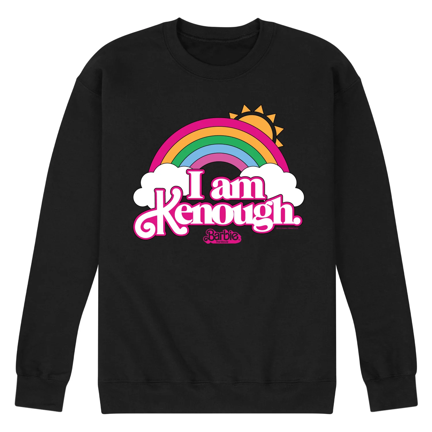 Barbie The Movie - I Am Kenough Rainbow Clouds - Men's Crew Neck Fleece Pullover - Image 2
