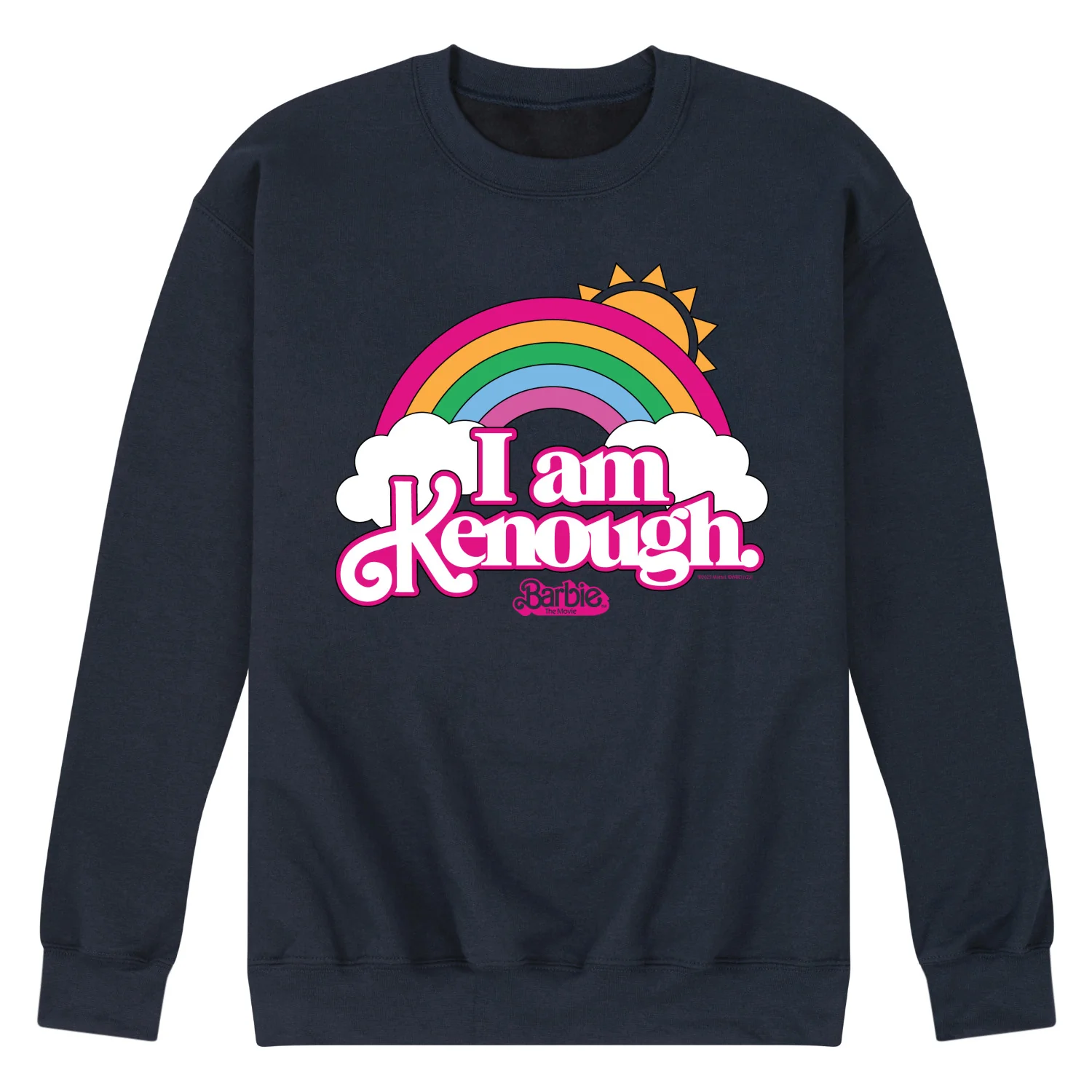 Barbie The Movie - I Am Kenough Rainbow Clouds - Men's Crew Neck Fleece Pullover - Image 4