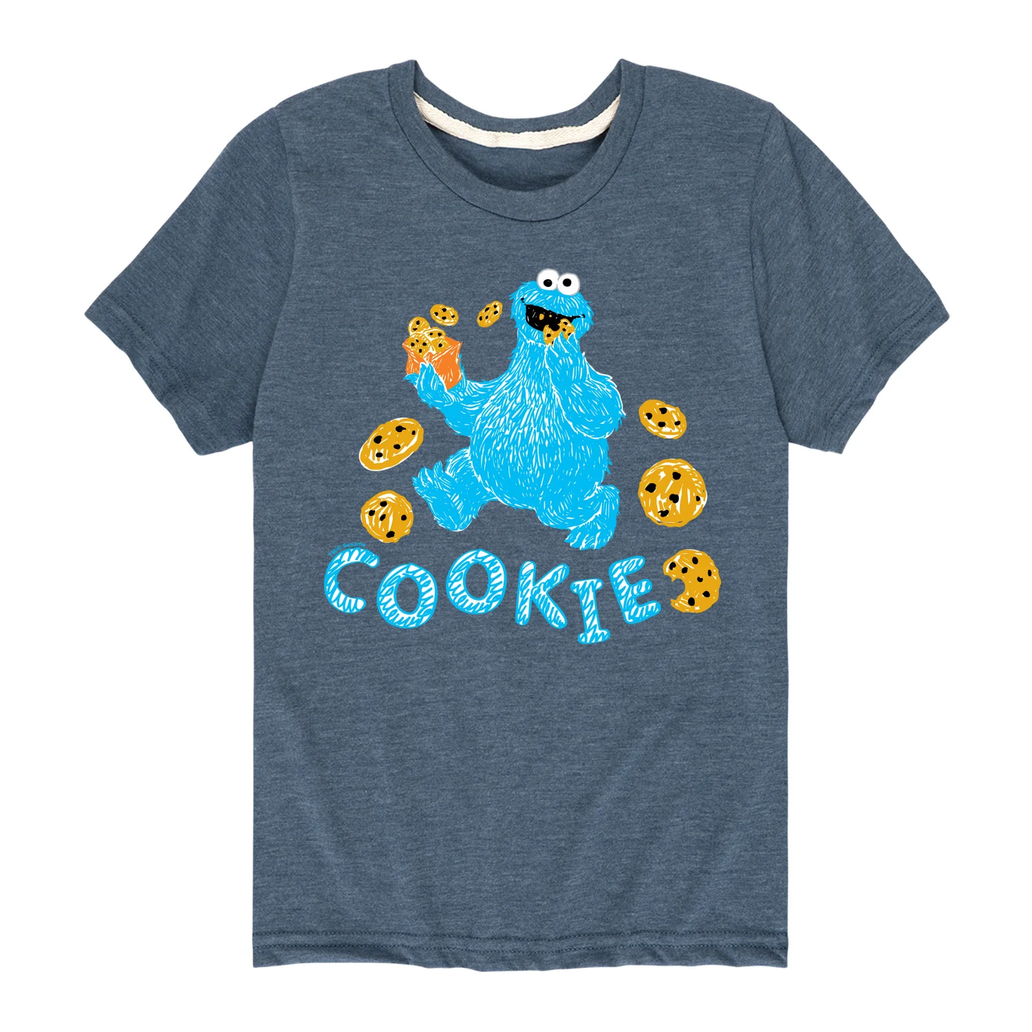 Sesame Street - Scribble Cookie Monster - Toddler and Youth Short Sleeve Graphic T-Shirt - Image 2