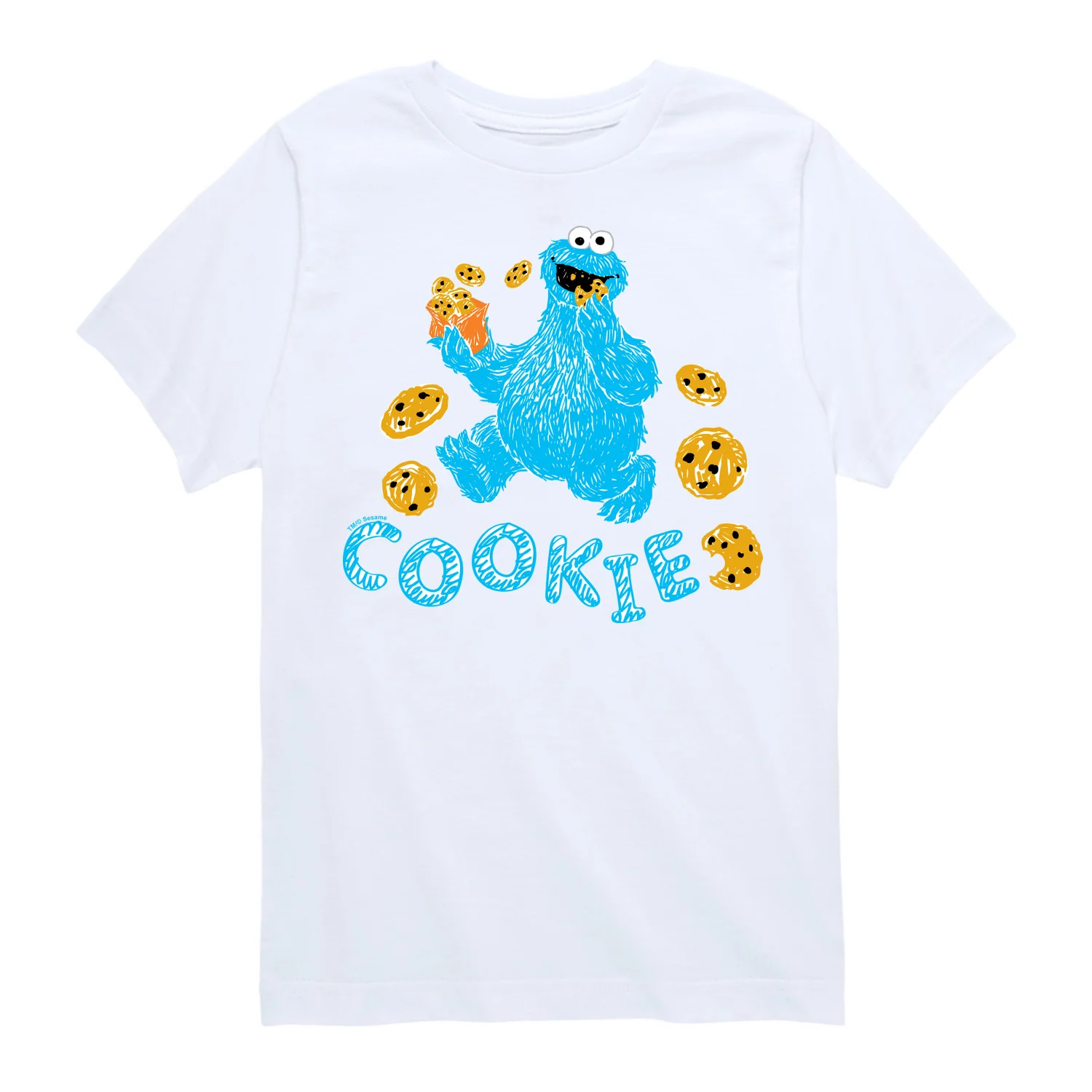 Sesame Street - Scribble Cookie Monster - Toddler and Youth Short Sleeve Graphic T-Shirt - Image 9