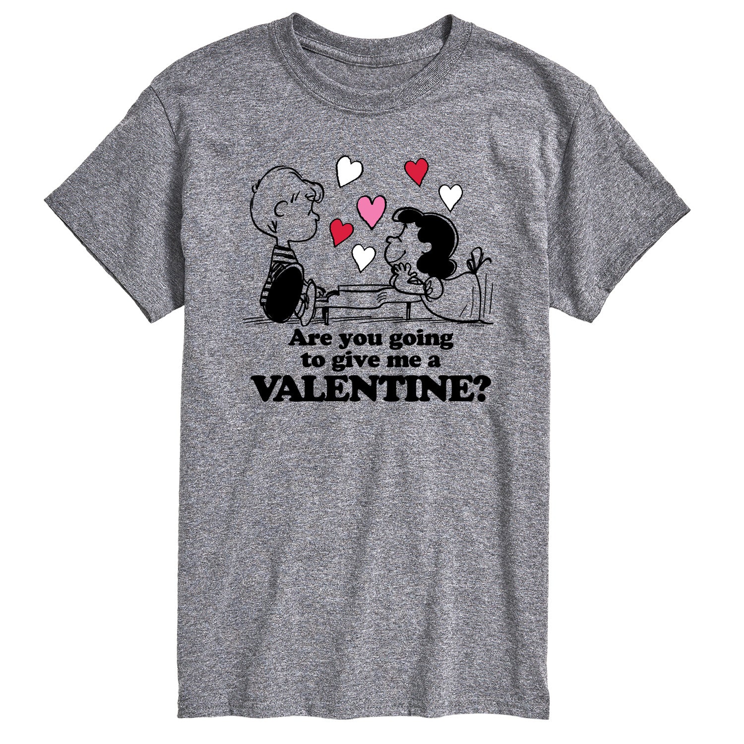 Peanuts - Lucy and Schroeder Valentine - Men's Short Sleeve Graphic T-Shirt - Image 2