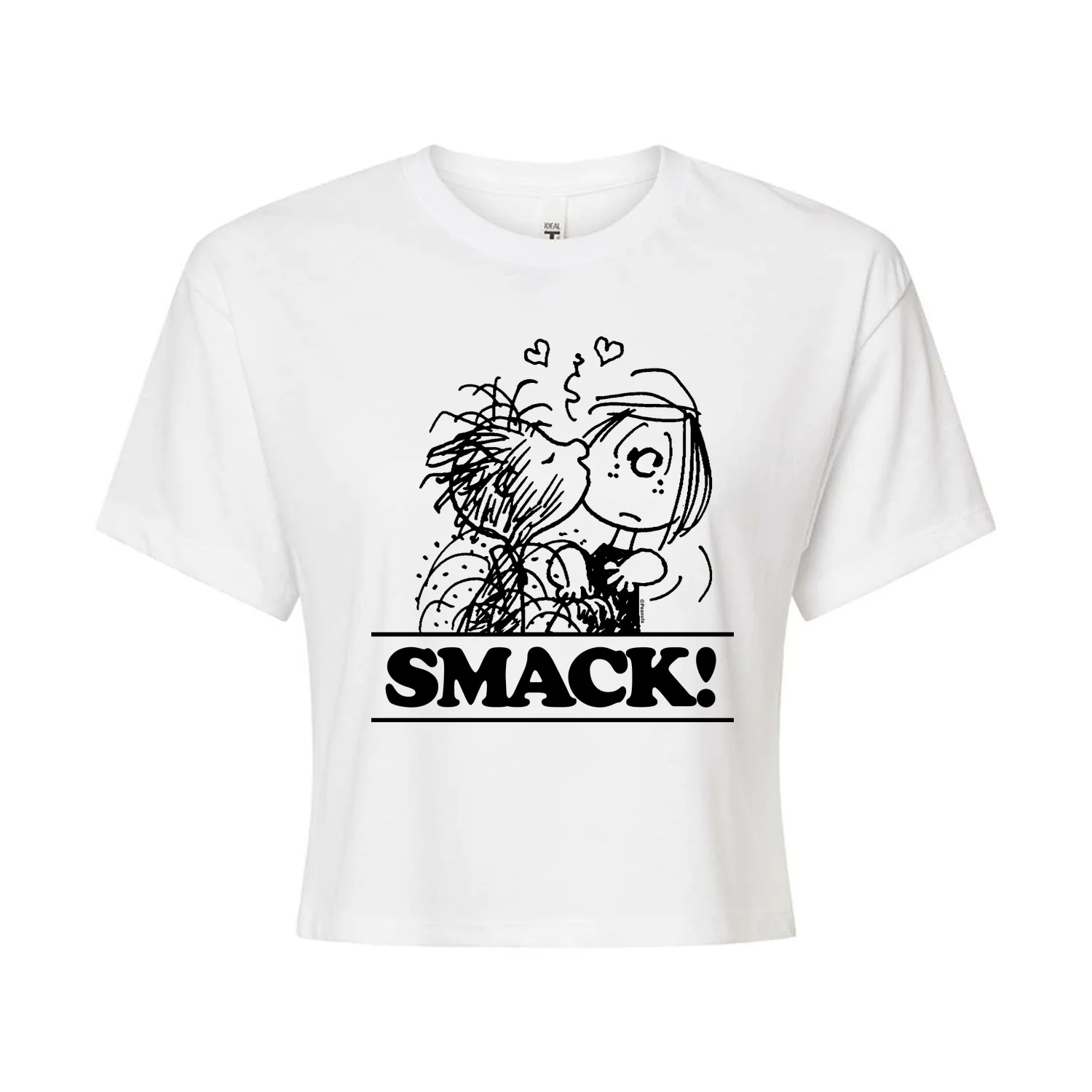 Peanuts - Pigpen Peppermint Patty Smack - Juniors Cropped Graphic T-Shirt