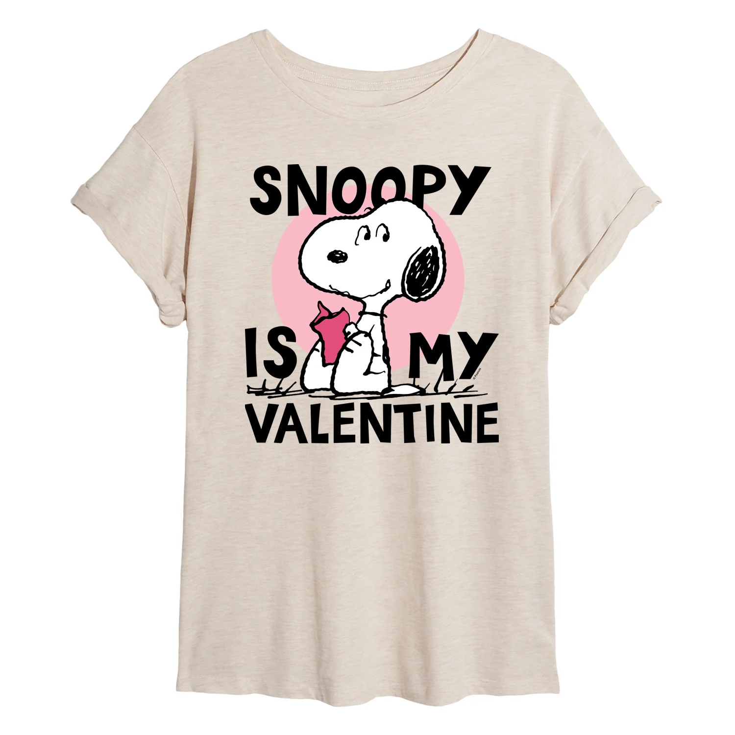 Peanuts - Snoopy Is My Valentine - Juniors Oversized Graphic T-Shirt - Image 2