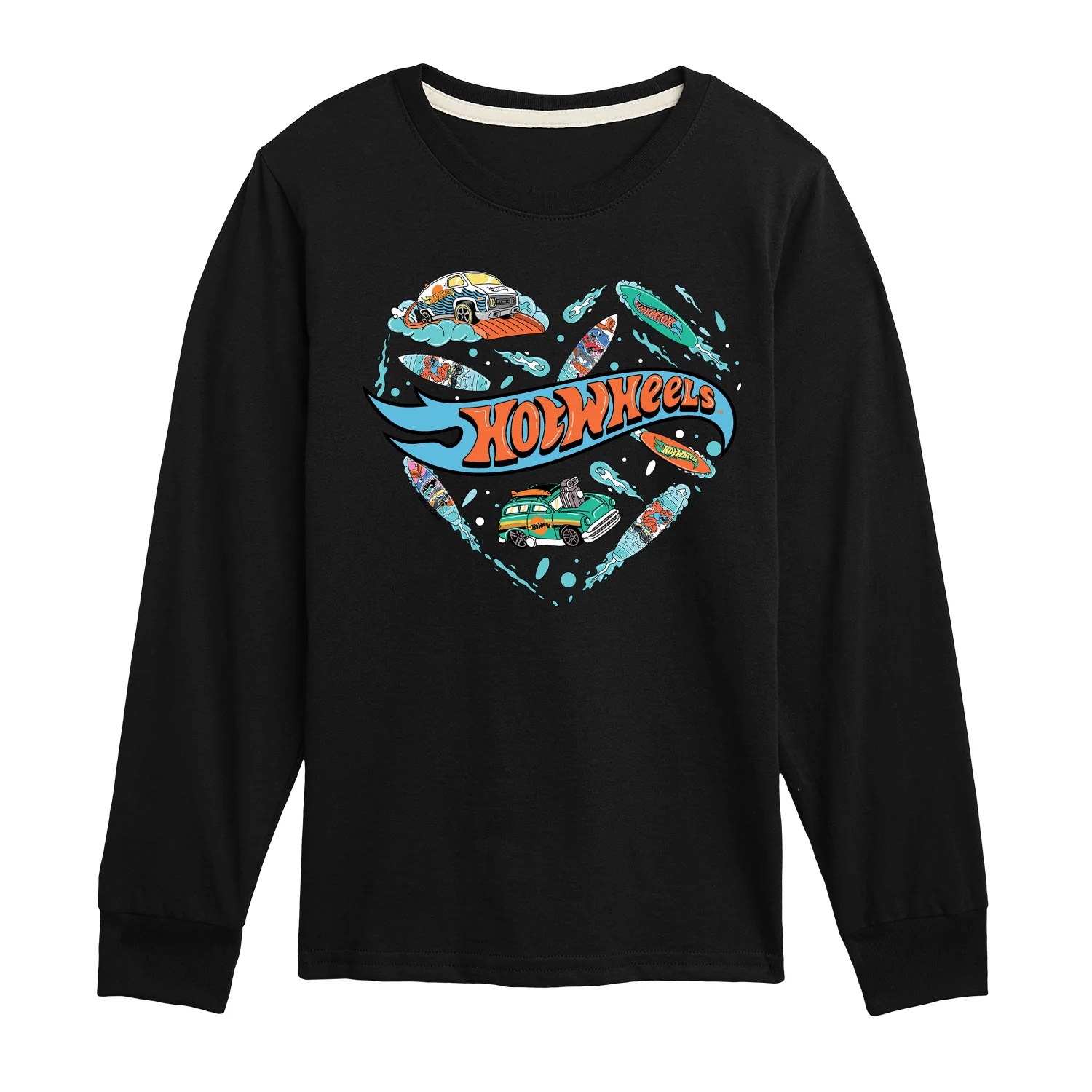 Hot Wheels - Surfing Mix In A Heart - Toddler & Youth Long Sleeve Graphic T-Shirt - Image 4