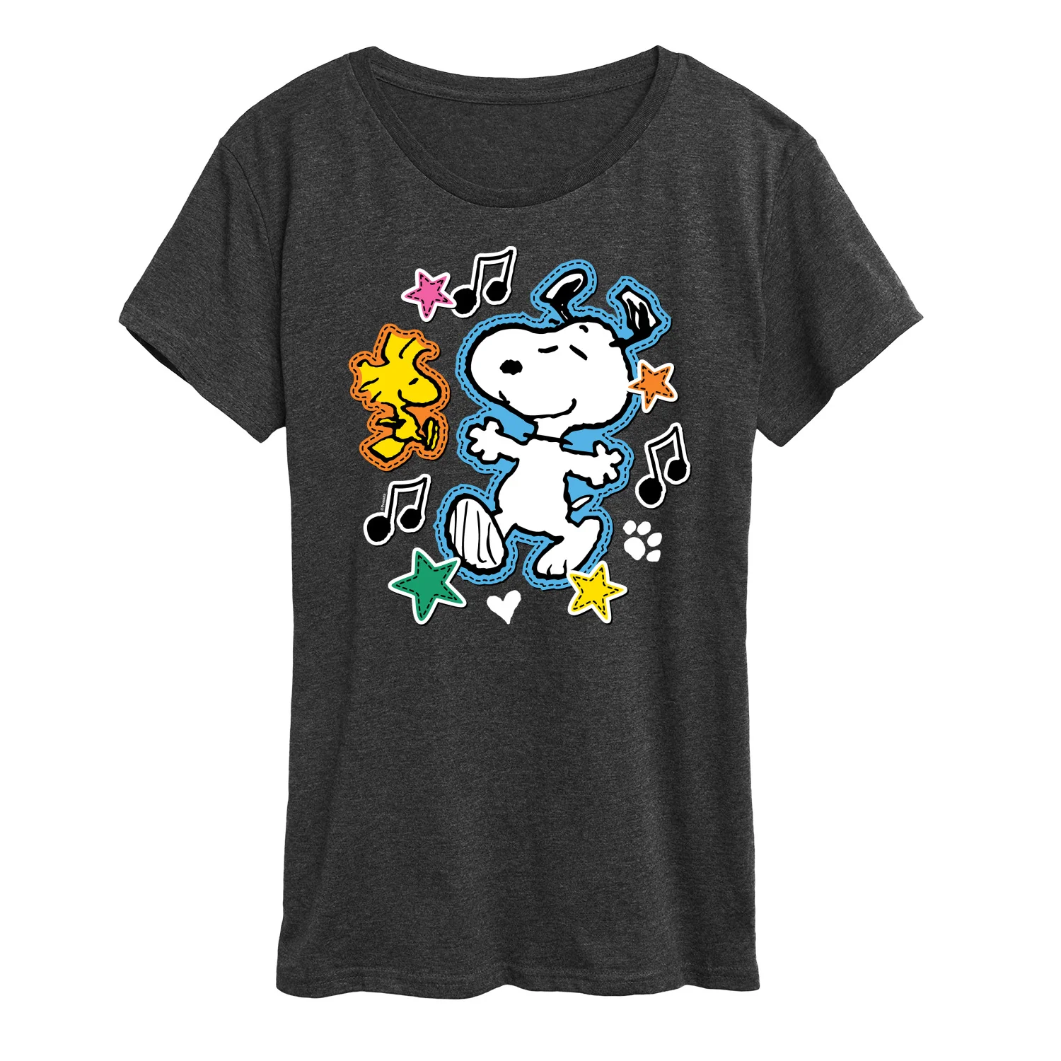 Peanuts - Snoopy Woodstock Patches - Women's Short Sleeve Graphic T-Shirt - Image 2