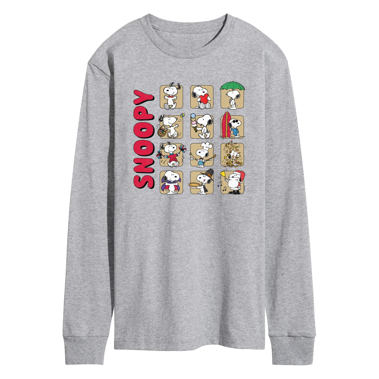 Peanuts - Snoopy Monthly - Men's Long Sleeve Graphic T-Shirt