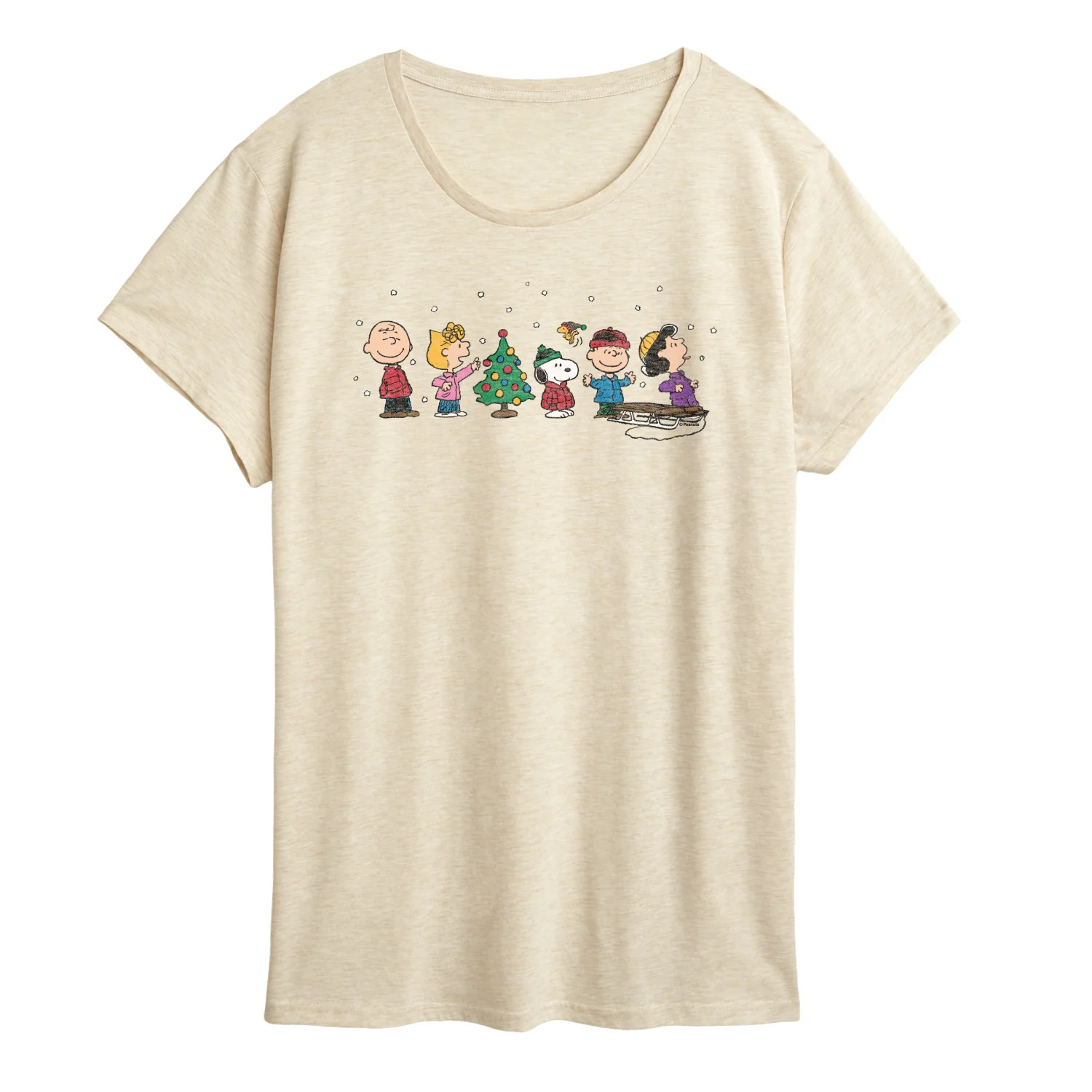 Peanuts - Peanuts Christmas Group - Women's Short Sleeve Graphic T-Shirt - Image 2