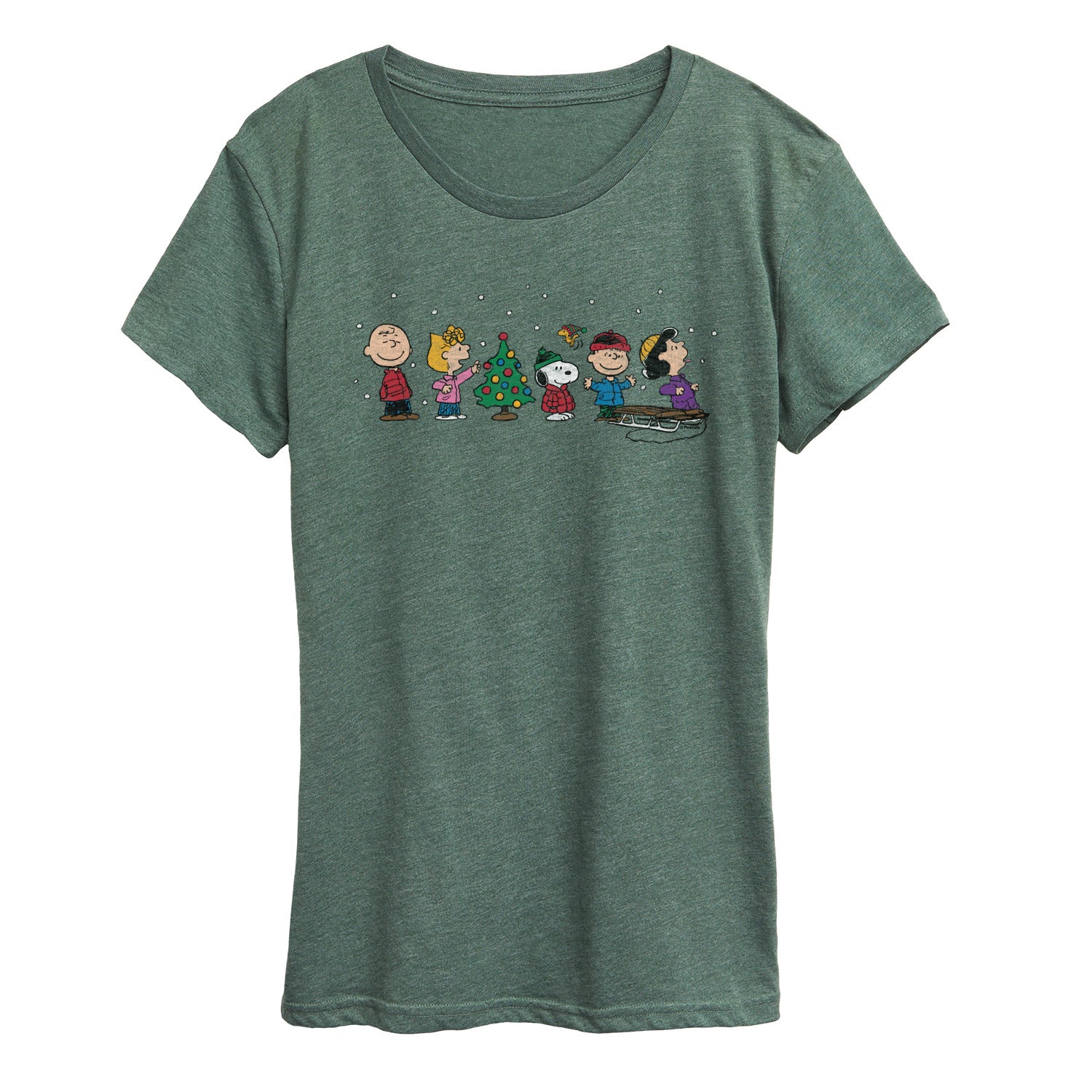 Peanuts - Peanuts Christmas Group - Women's Short Sleeve Graphic T-Shirt - Image 4