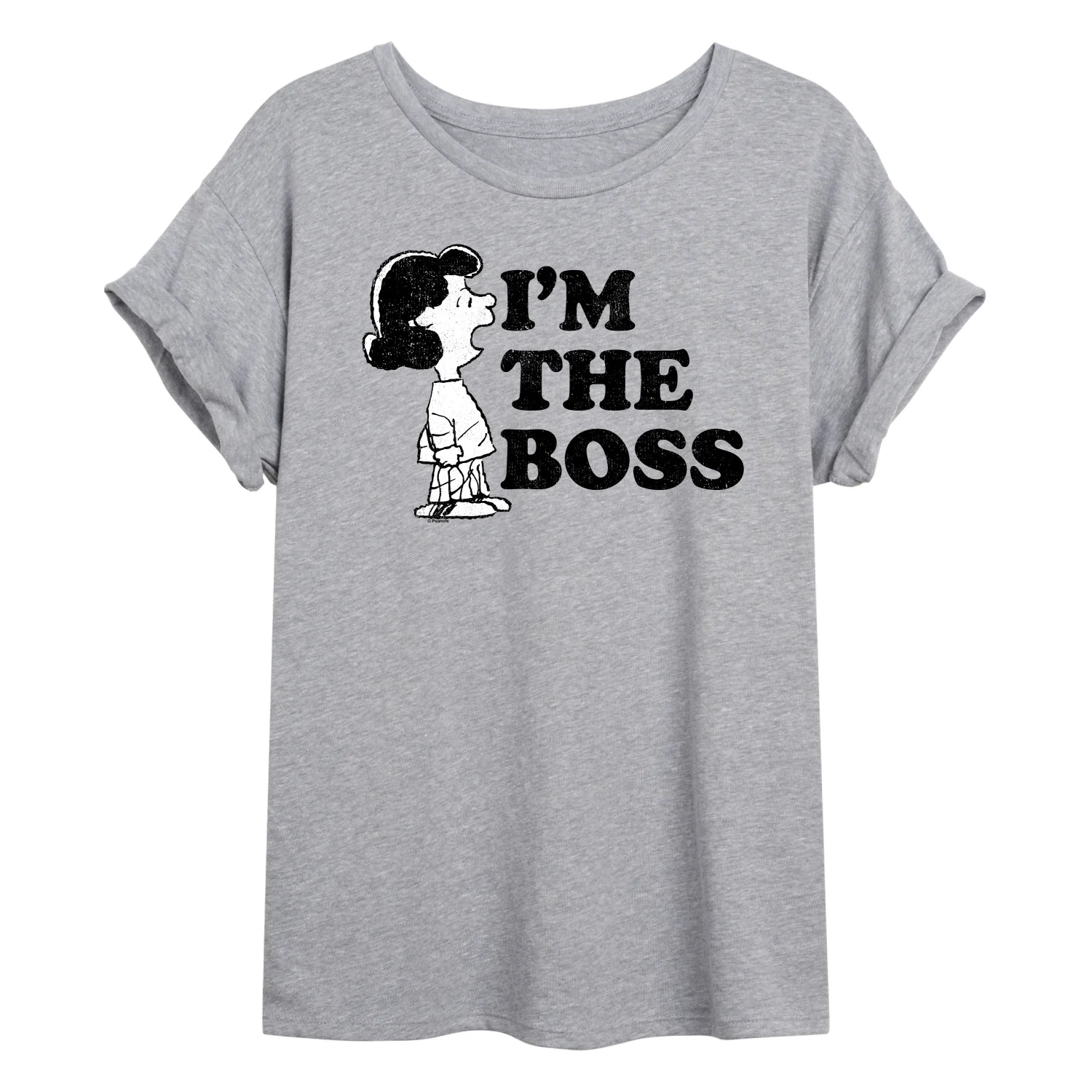 Peanuts - I'm the Boss - Juniors Oversized Graphic T-Shirt - Image 2