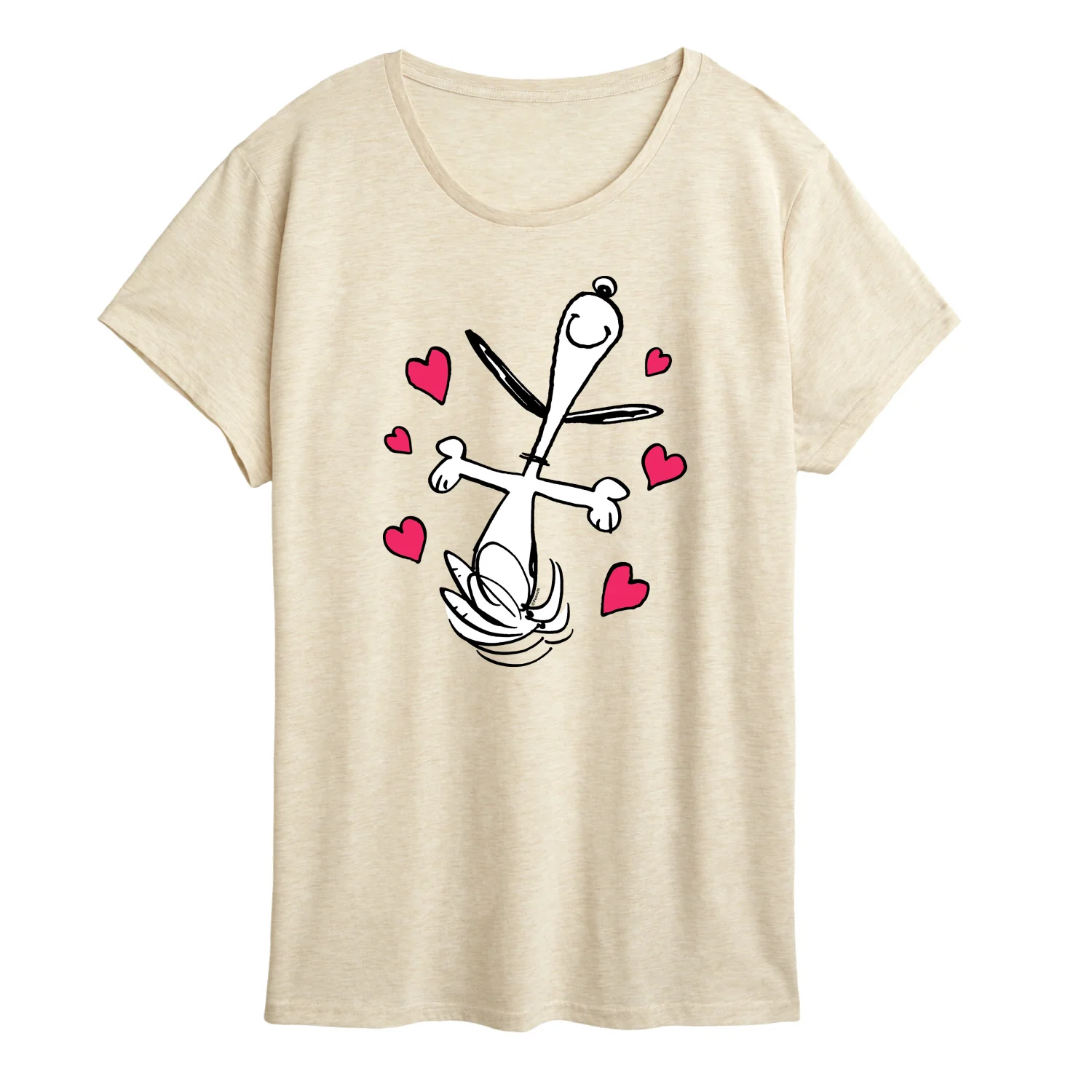 Peanuts - Snoopy Dancing Hearts - Women's Short Sleeve Graphic T-Shirt - Image 2