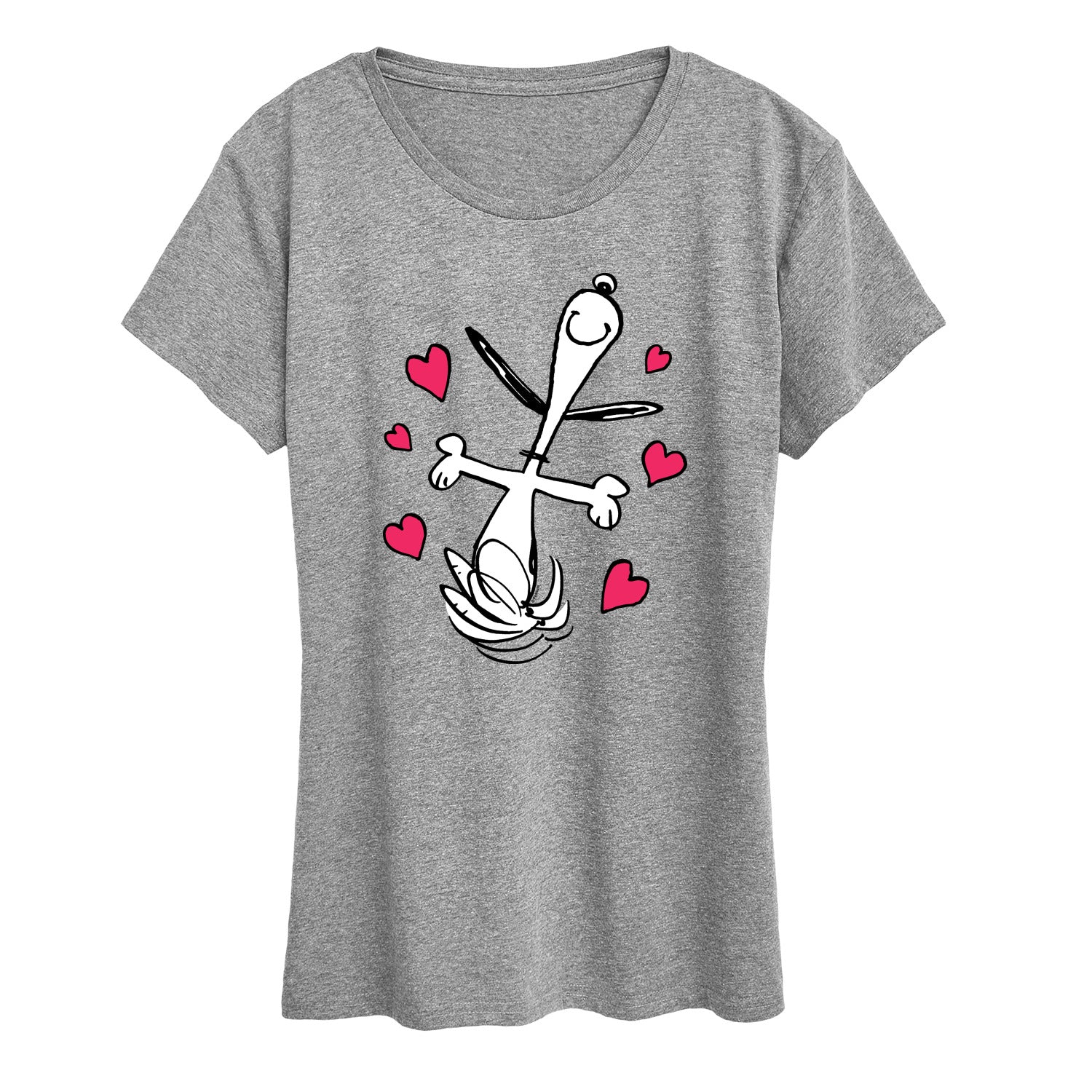 Peanuts - Snoopy Dancing Hearts - Women's Short Sleeve Graphic T-Shirt - Image 3