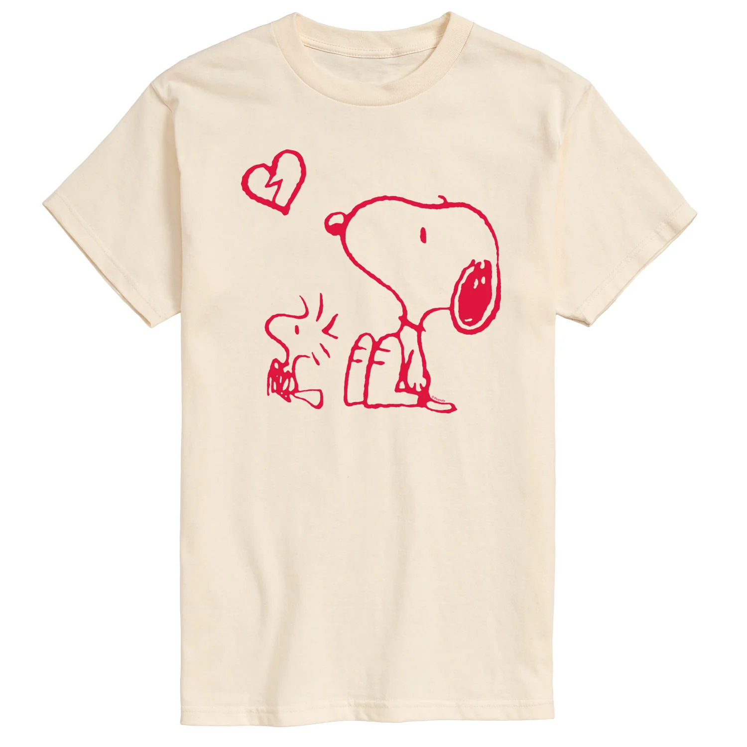 Peanuts - Snoopy Woodstock Broken Heart - Men's Short Sleeve Graphic T-Shirt - Image 3