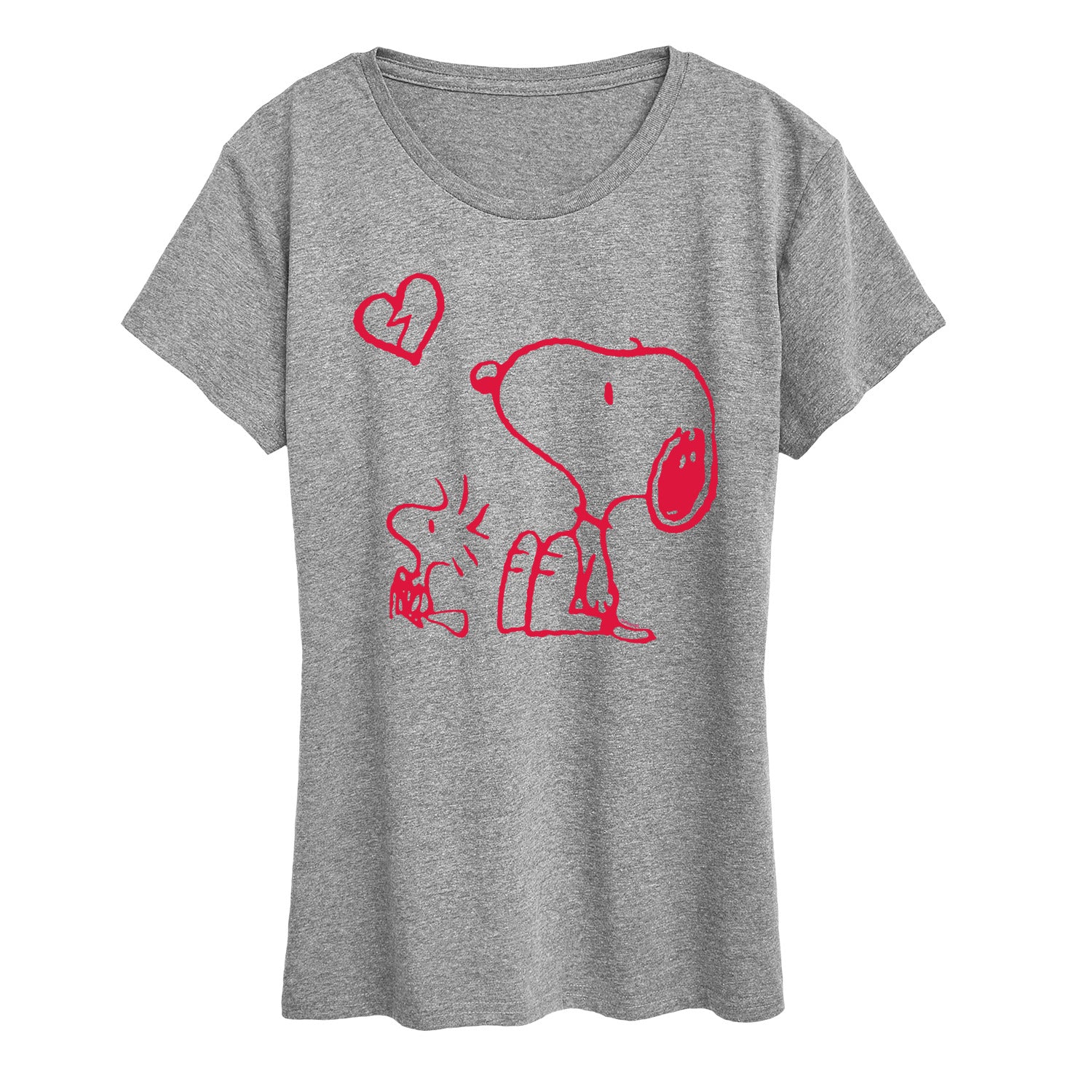 Peanuts - Snoopy Woodstock Broken Heart - Women's Short Sleeve Graphic T-Shirt - Image 3