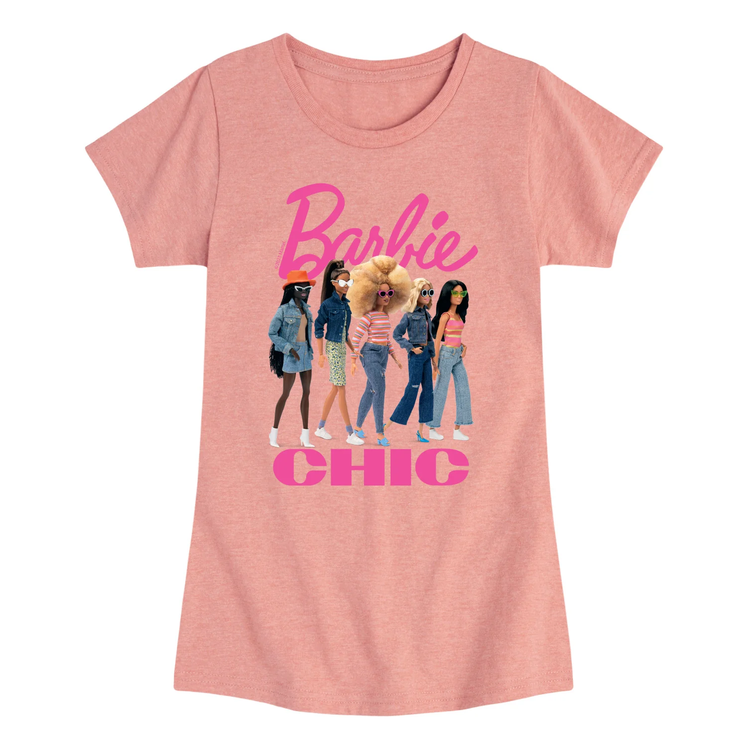 Barbie - Barbie Chic - Girls Fitted Short Sleeve Graphic T-Shirt