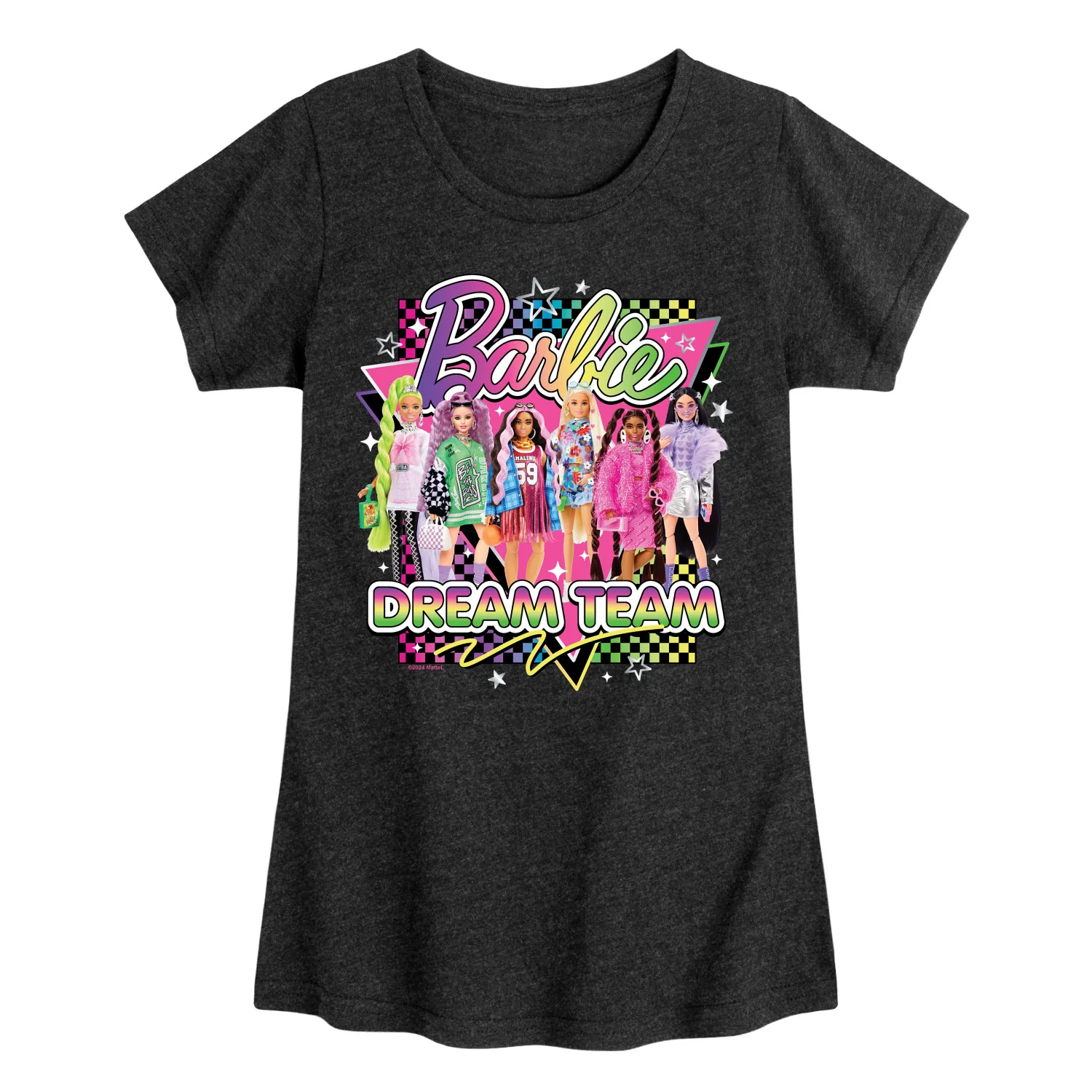 Barbie - Barbie Dream Team- Girls Fitted Short Sleeve Graphic T-Shirt
