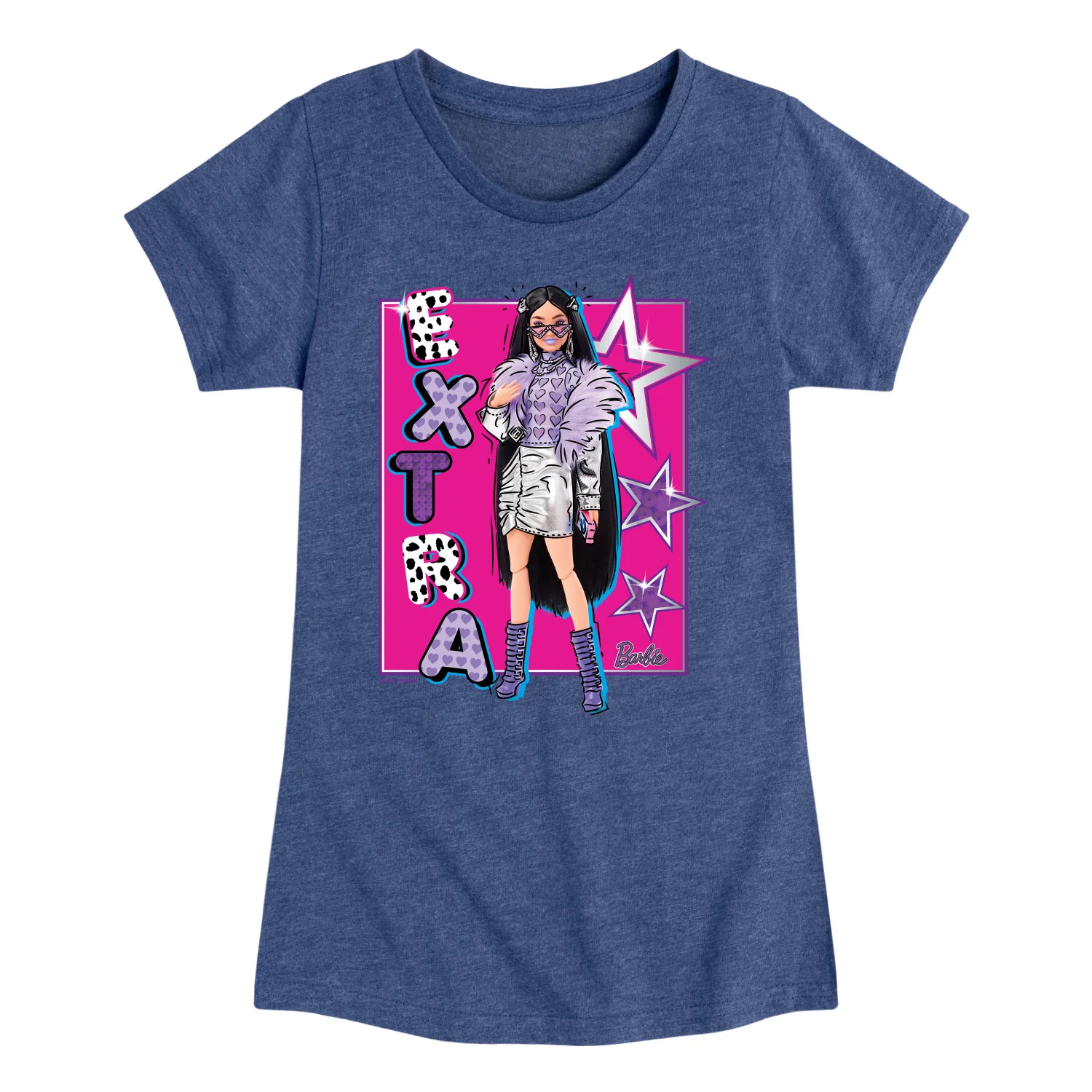 Barbie - Stars -  Girls Fitted Short Sleeve Graphic T-Shirt - Image 2