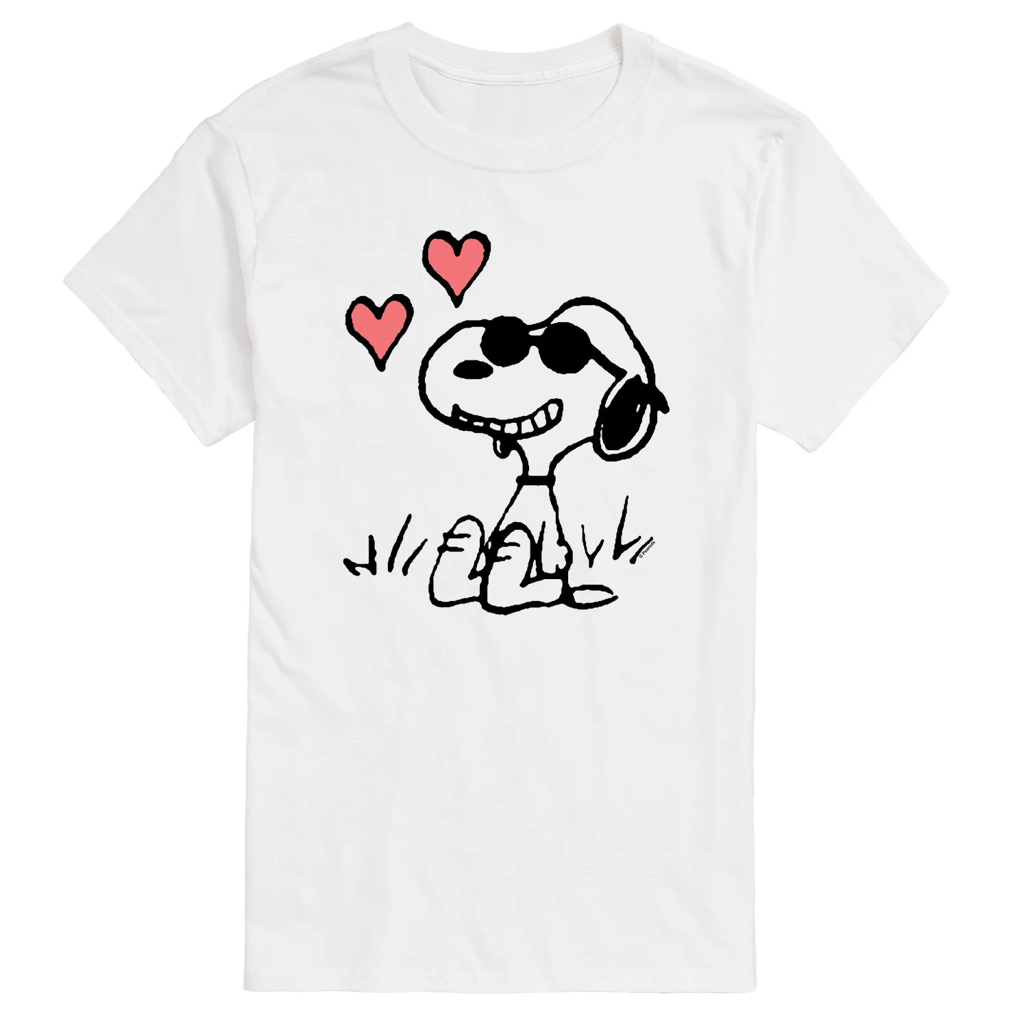 Peanuts - Joe Cool Sitting Hearts - Men's Short Sleeve Graphic T-Shirt