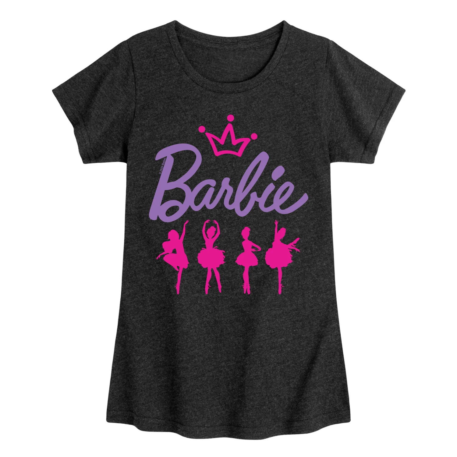 Barbie - Barbie Ballerina Logo-  Girls Fitted Short Sleeve Graphic T-Shirt - Image 2