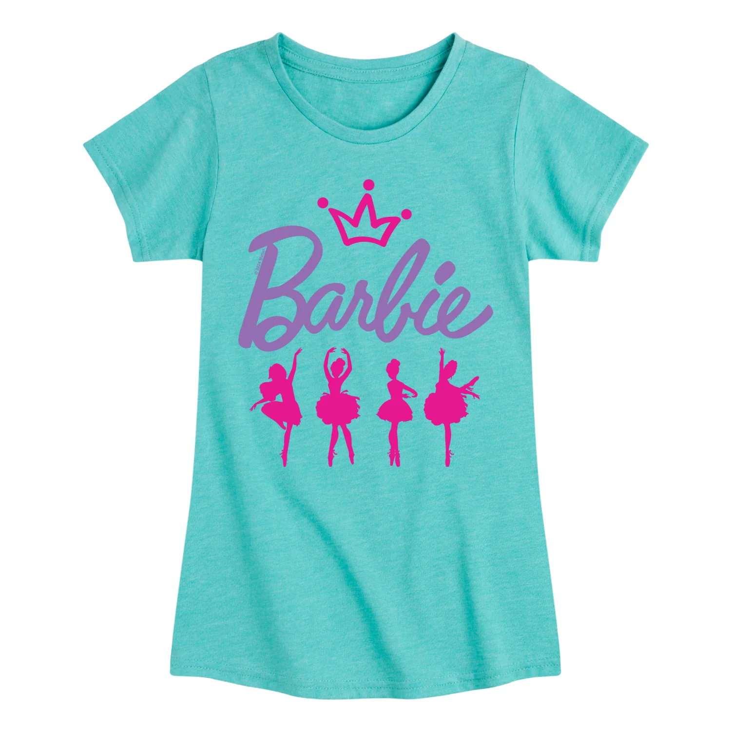 Barbie - Barbie Ballerina Logo-  Girls Fitted Short Sleeve Graphic T-Shirt - Image 3