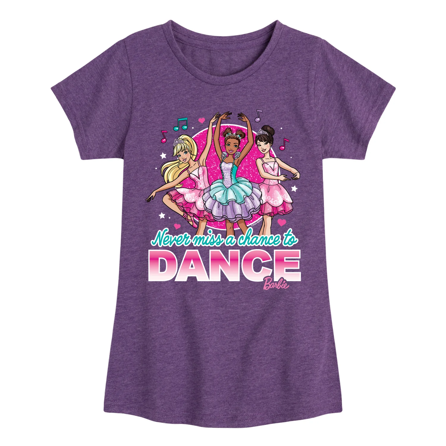 Barbie - Never Miss A Chance To Dance - Girls Fitted Short Sleeve Graphic T-Shirt - Image 2
