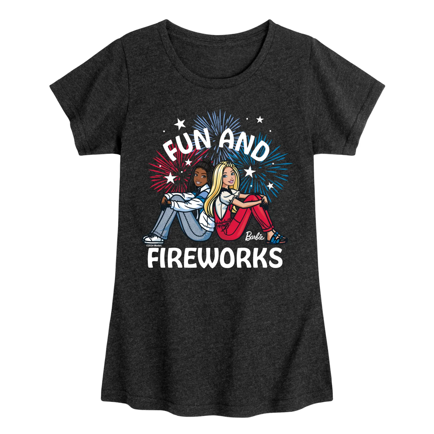 FUN AND FIREWORKS - Kids GIRLS FITTED SHORT SLEEVE TEE