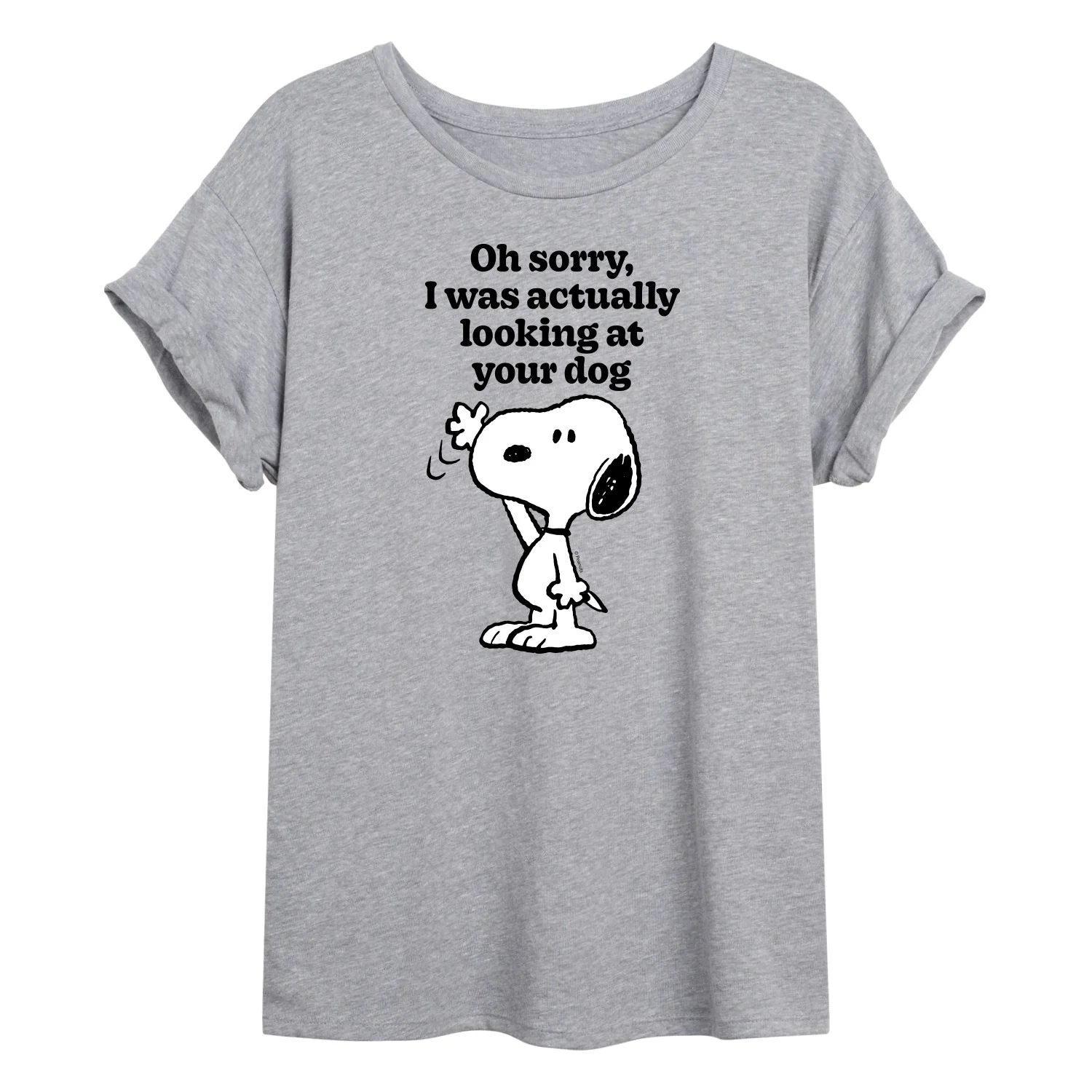 Peanuts - Looking At Your Dog - Juniors Oversized Graphic T-Shirt - Image 2